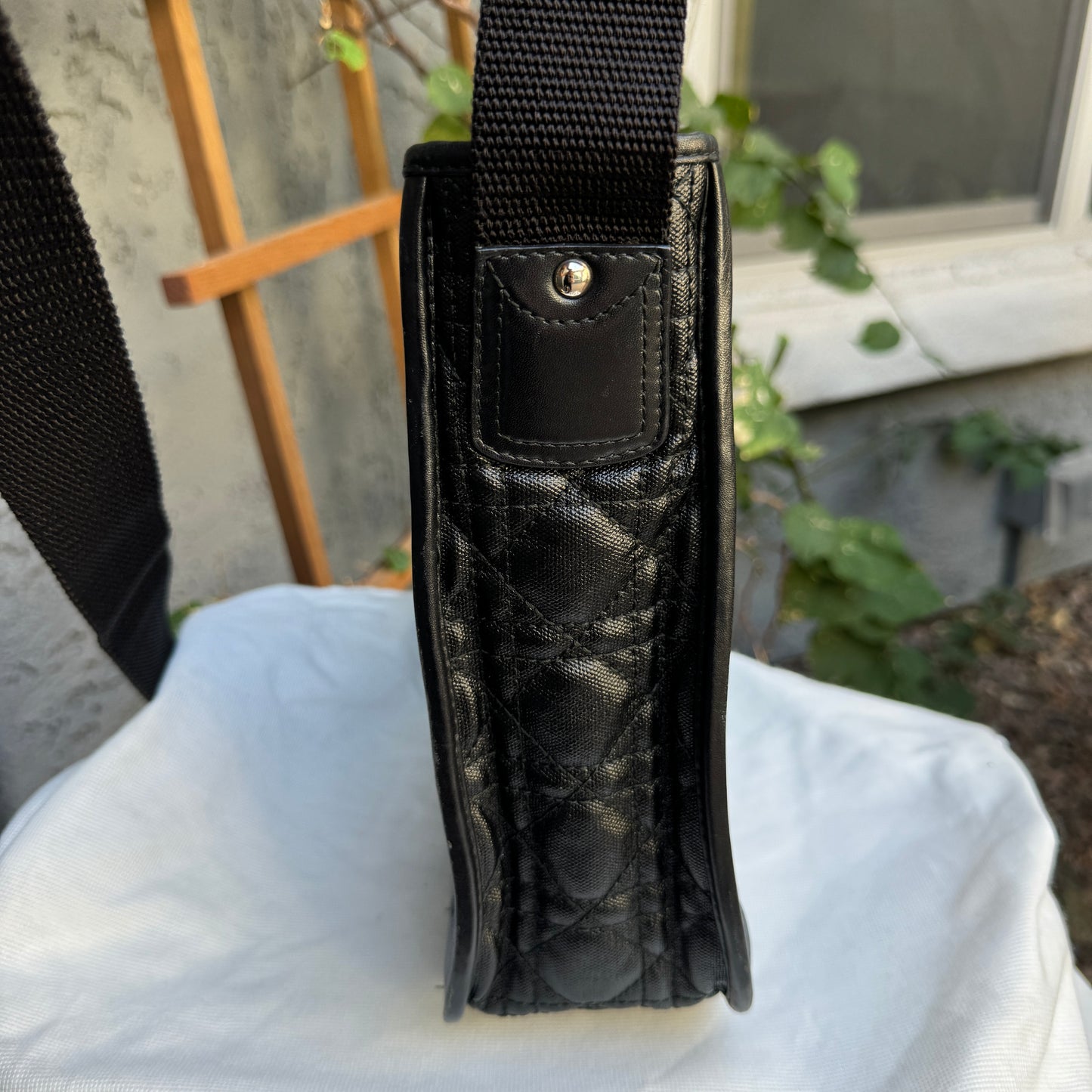 Christian Dior Panarea Cannage Quilt Canvas Crossbody