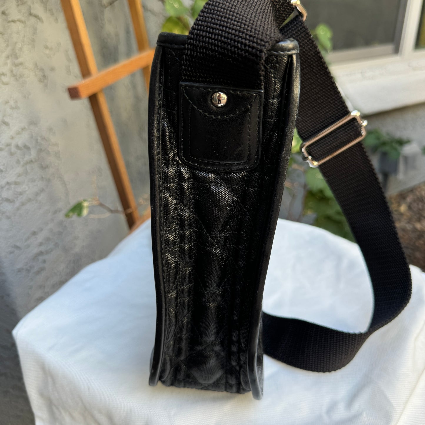 Christian Dior Panarea Cannage Quilt Canvas Crossbody