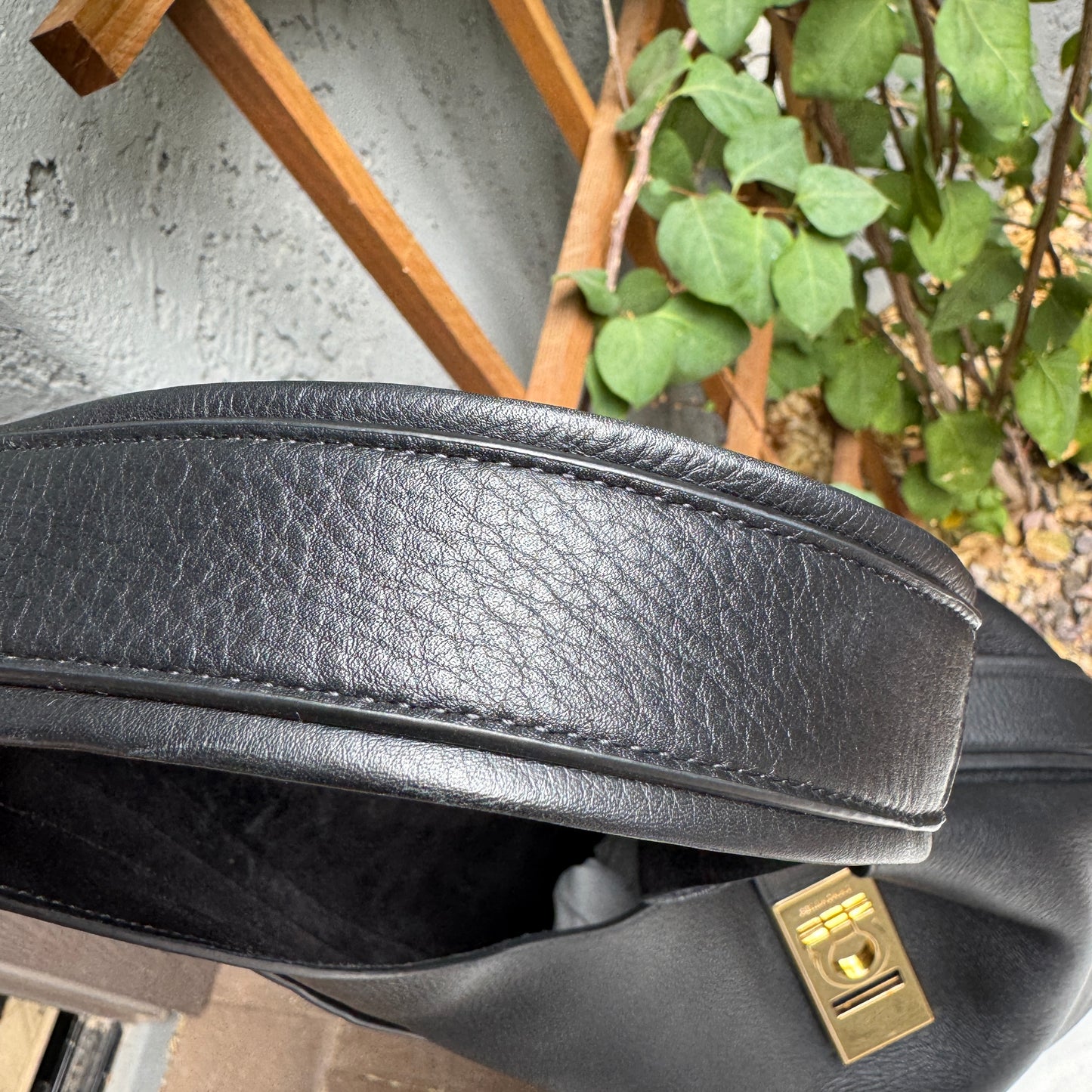 Ferragamo Archive Gancio Leather Hobo
