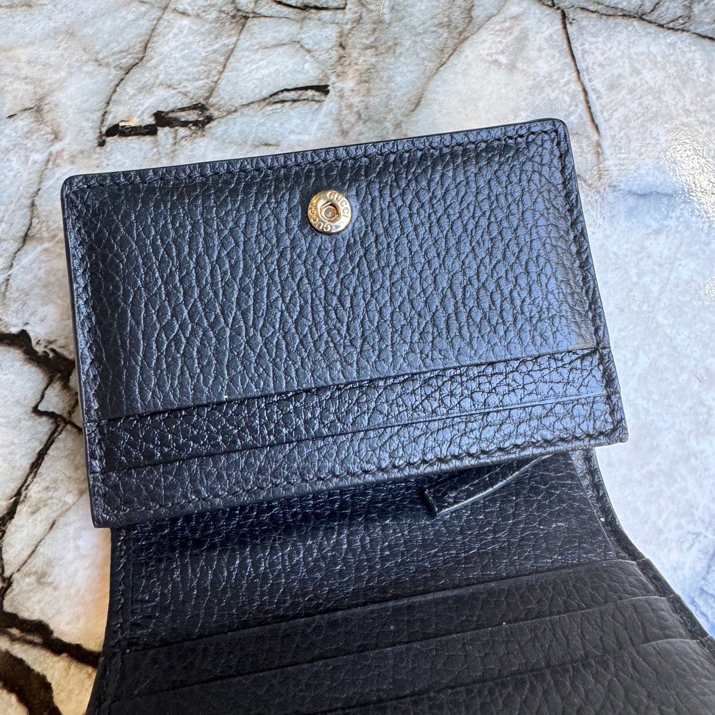 Gucci GG Marmont Bi-Color Card Case Wallet