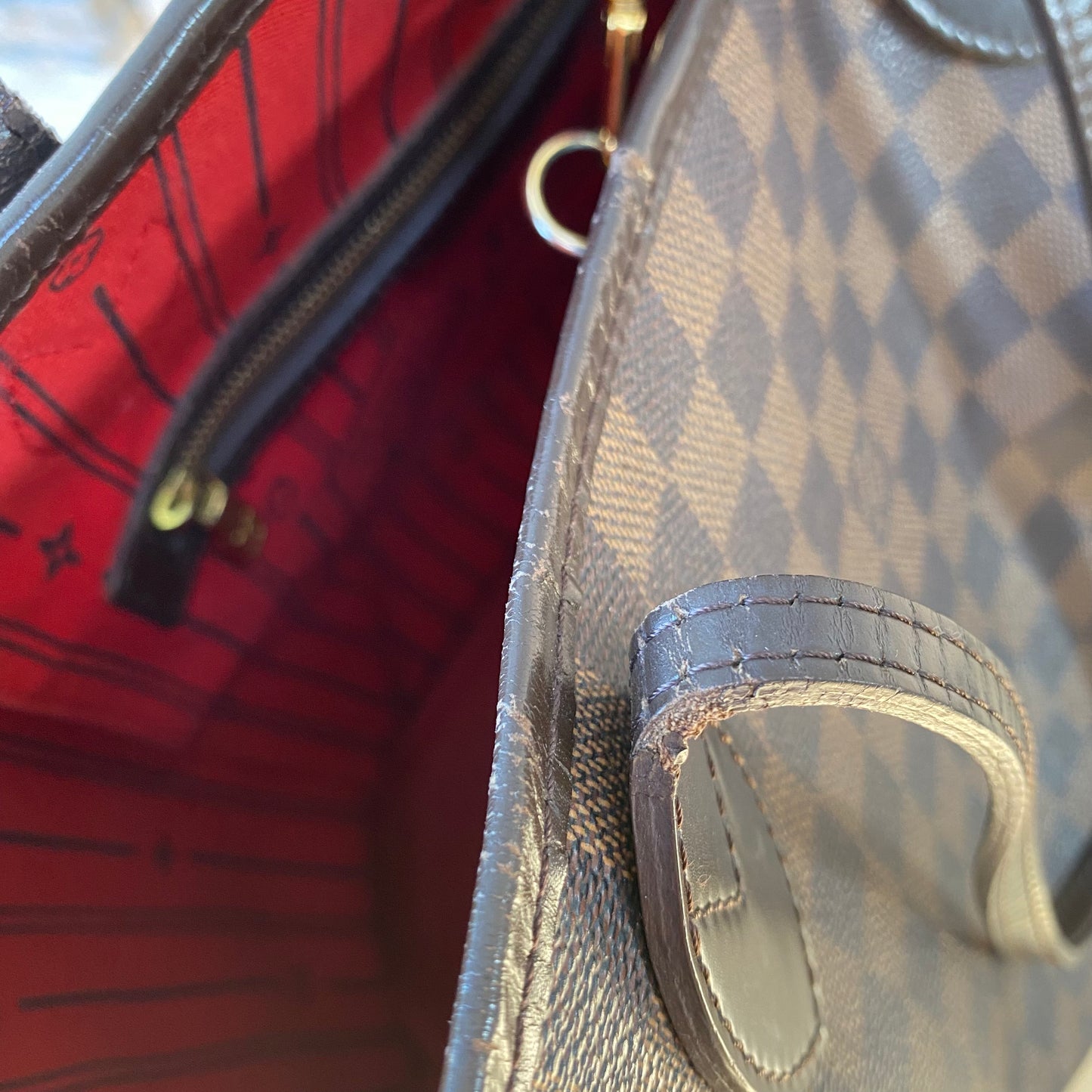 Louis Vuitton Damier Ebene Neverfull MM Tote