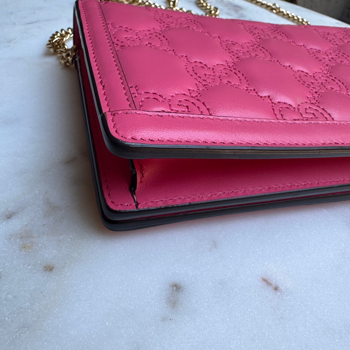 Gucci GG Matelassé Chain Wallet WOC Crossbody