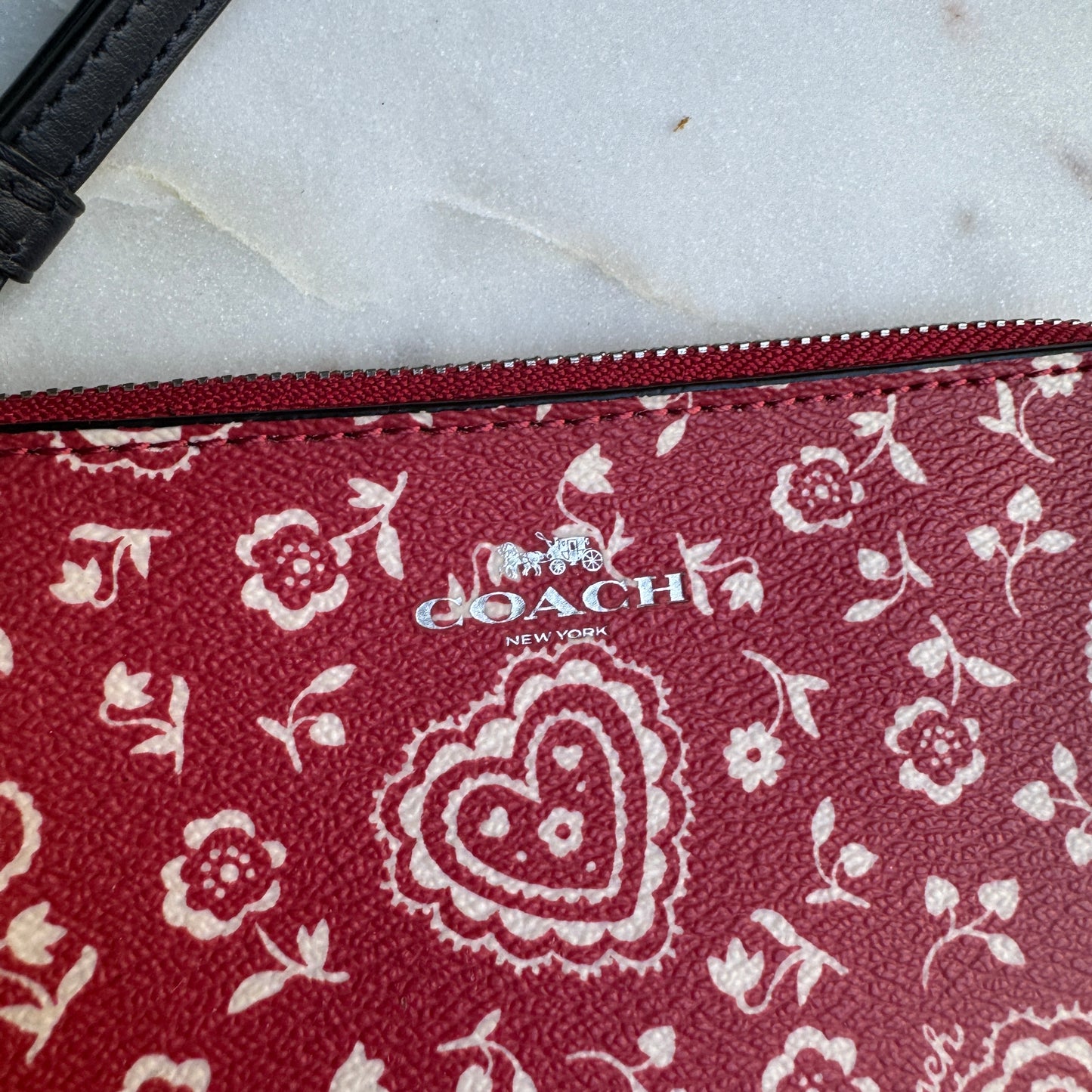 Coach Paisley Bandana Leather Wristlet Wallet