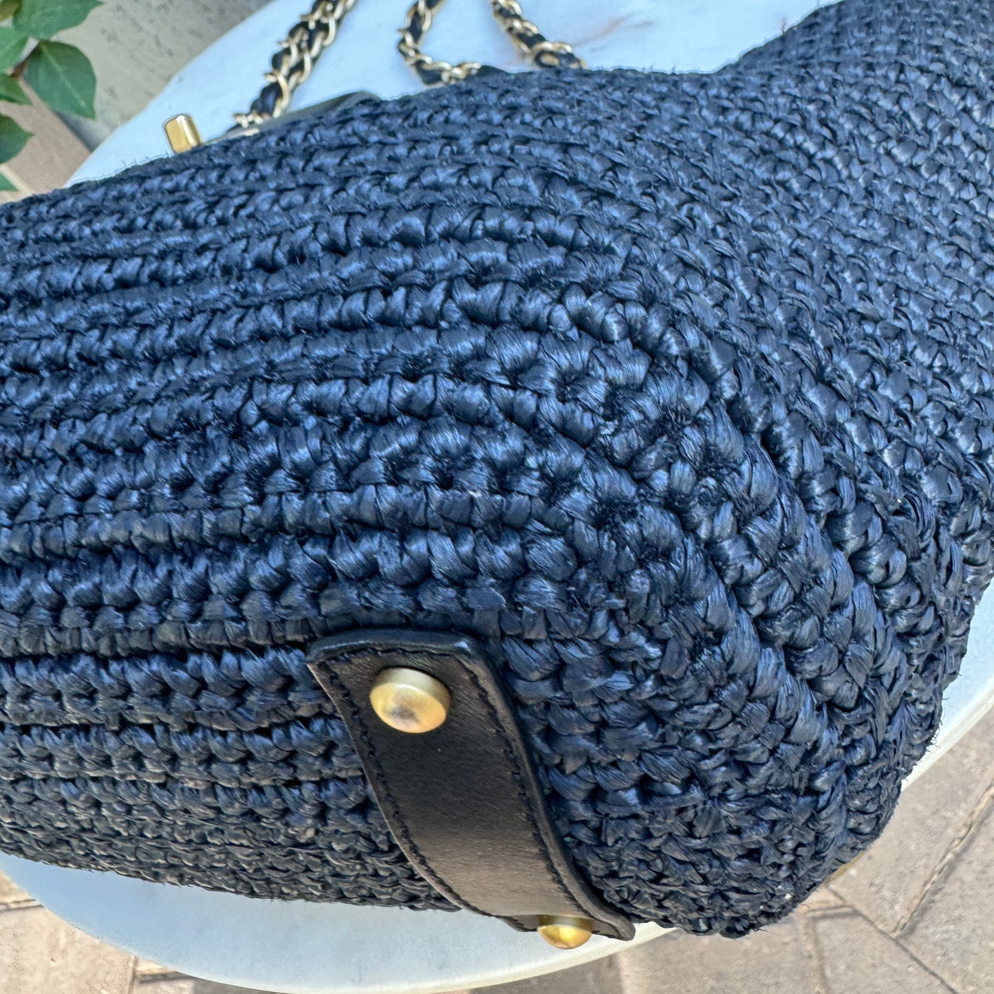 Chanel Raffia Chain Tote