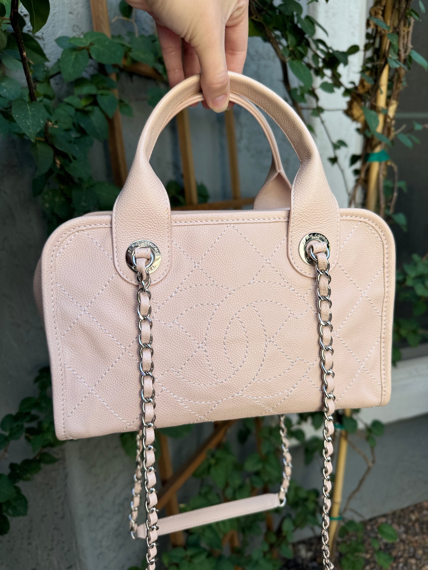 Chanel Small Deauville Caviar Bowling Bag