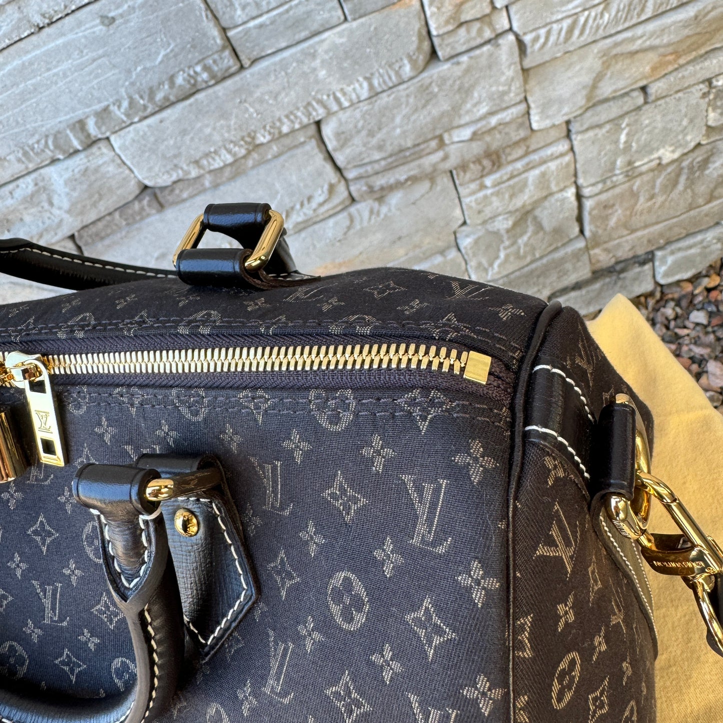 Louis Vuitton Monogram Mini Lin Speedy Bandouliere 30