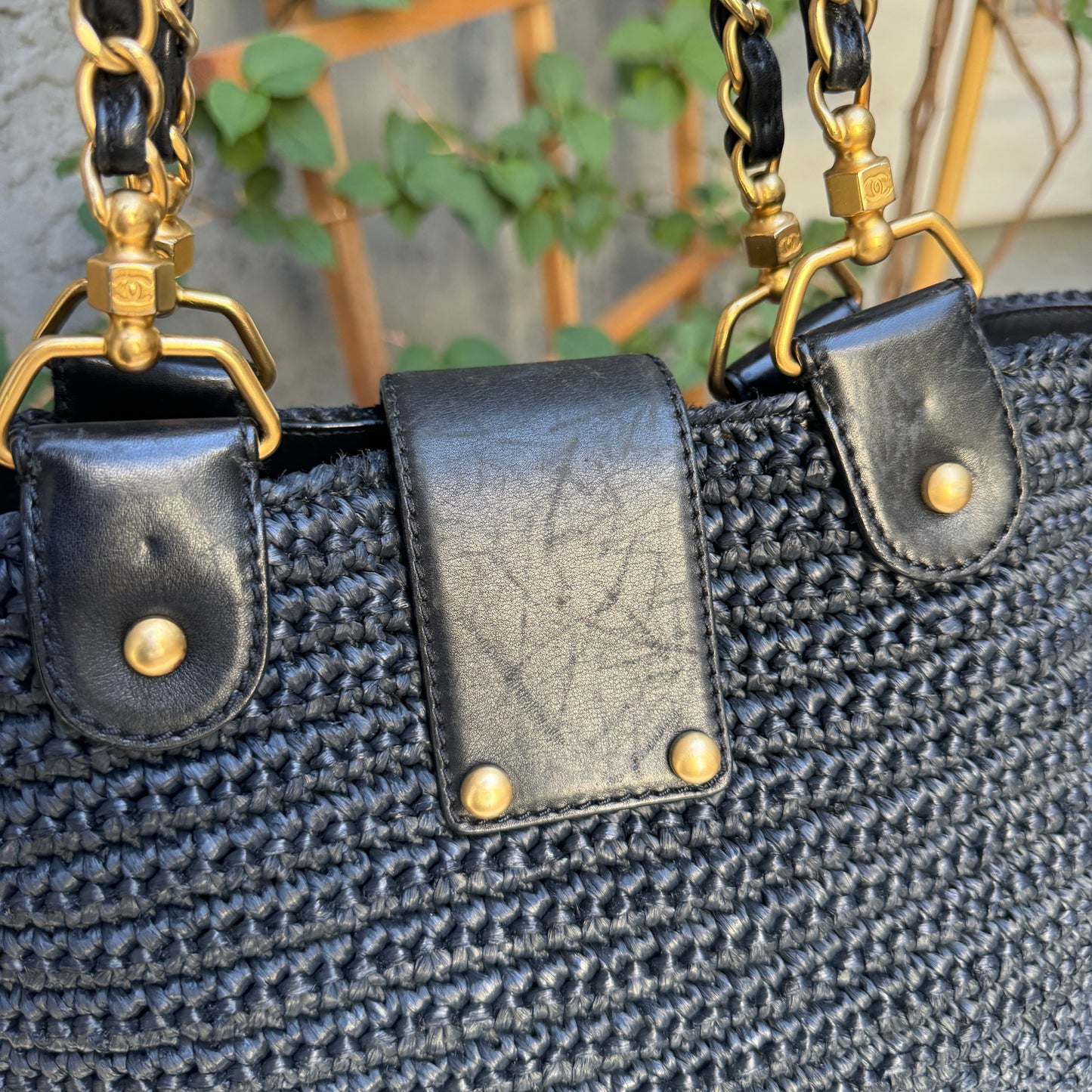 Chanel Raffia Chain Tote