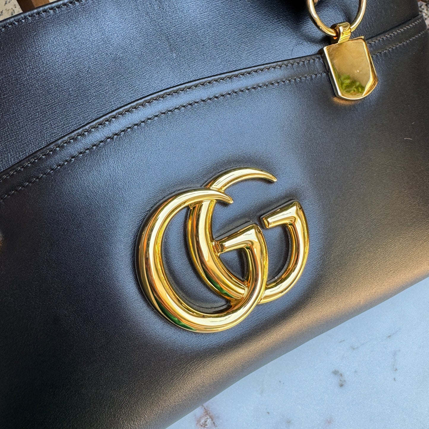 Gucci Arli Leather GG Shoulder Bag