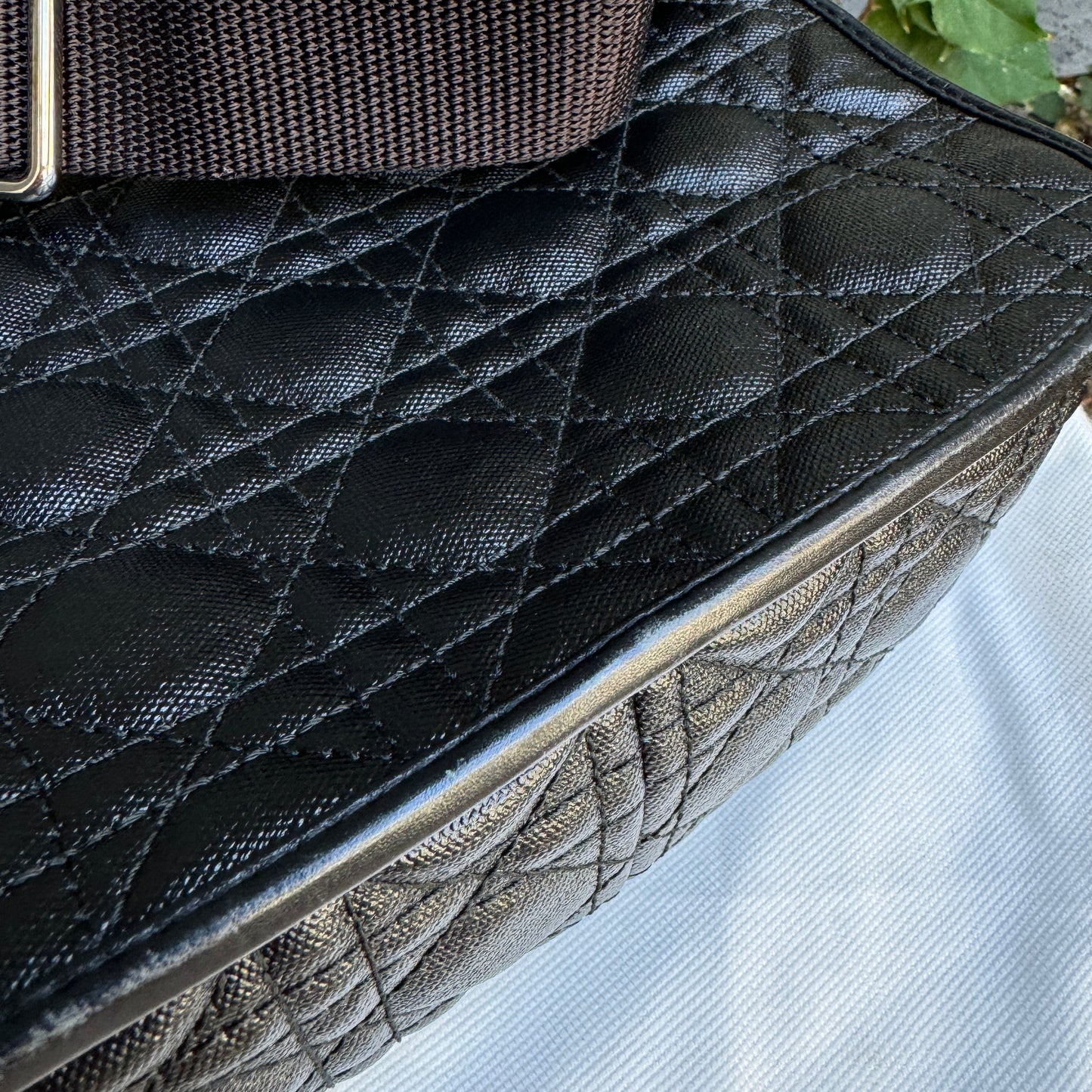 Christian Dior Panarea Cannage Quilt Canvas Crossbody