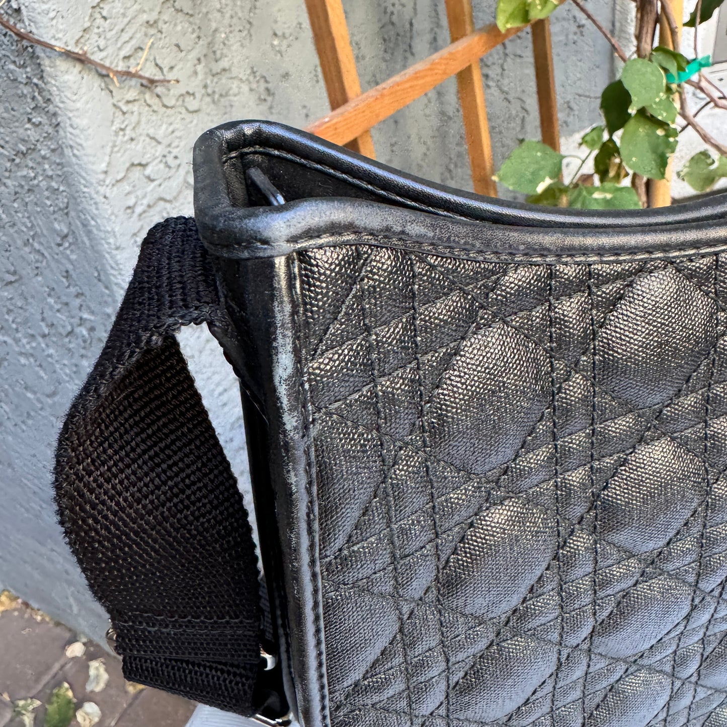 Christian Dior Panarea Cannage Quilt Canvas Crossbody