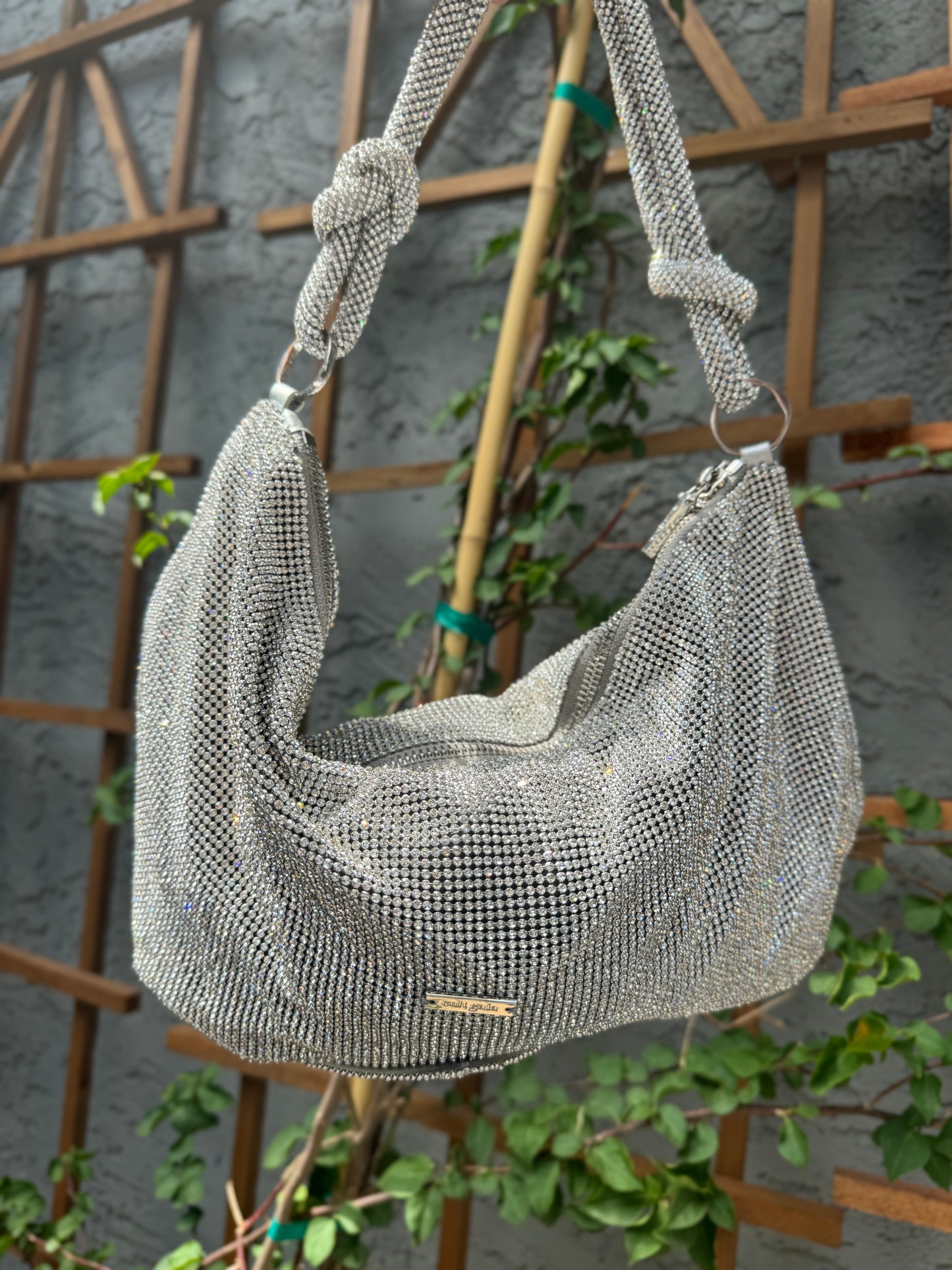 Cult Gaia Hera Rhinestone Shoulder Bag