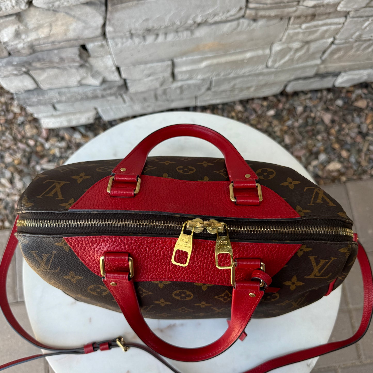 Louis Vuitton Leather and Monogram Canvas Retiro NM