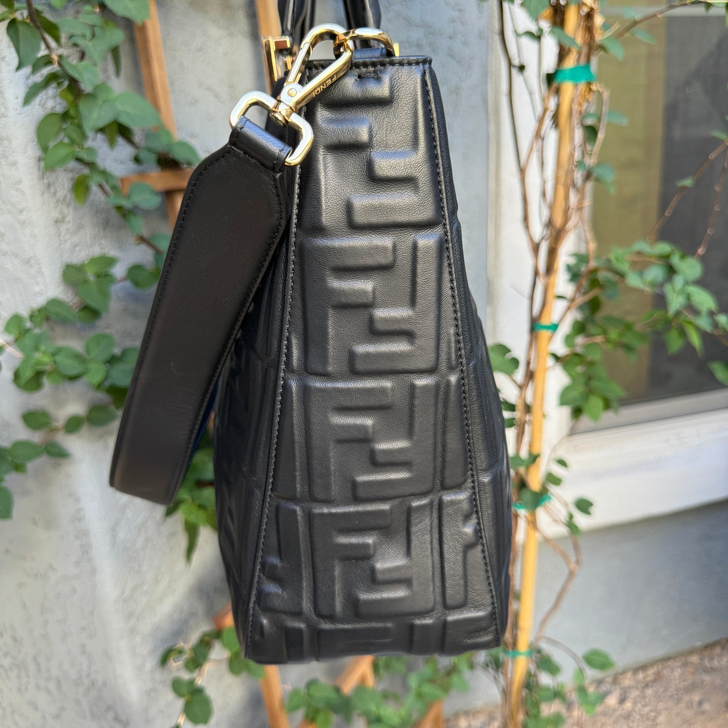 Fendi FF Embossed 1974 Leather Medium Tote