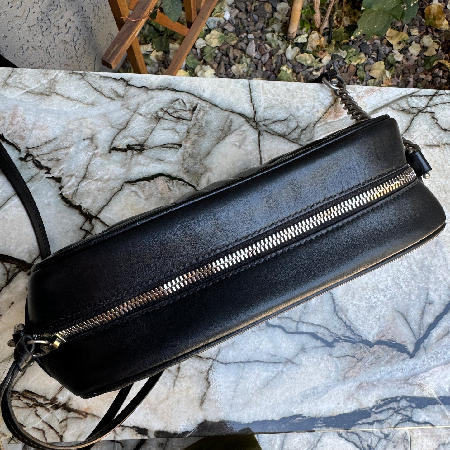 Gucci Calfskin Matelasse Aria Small GG Marmont Chain Shoulder Bag