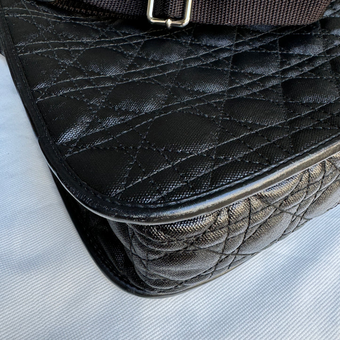 Christian Dior Panarea Cannage Quilt Canvas Crossbody
