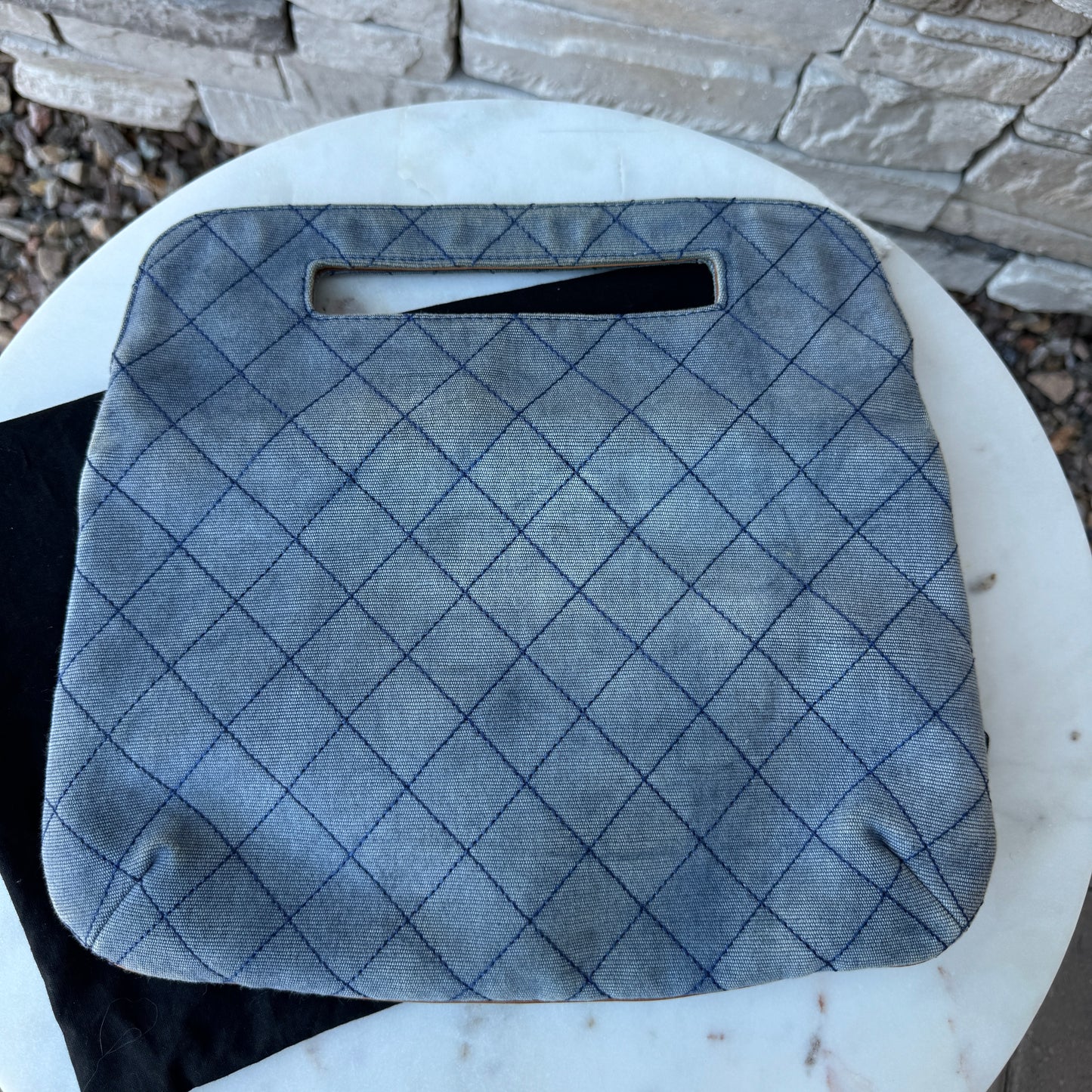 Chanel Denim and Leather 2 Way Clutch