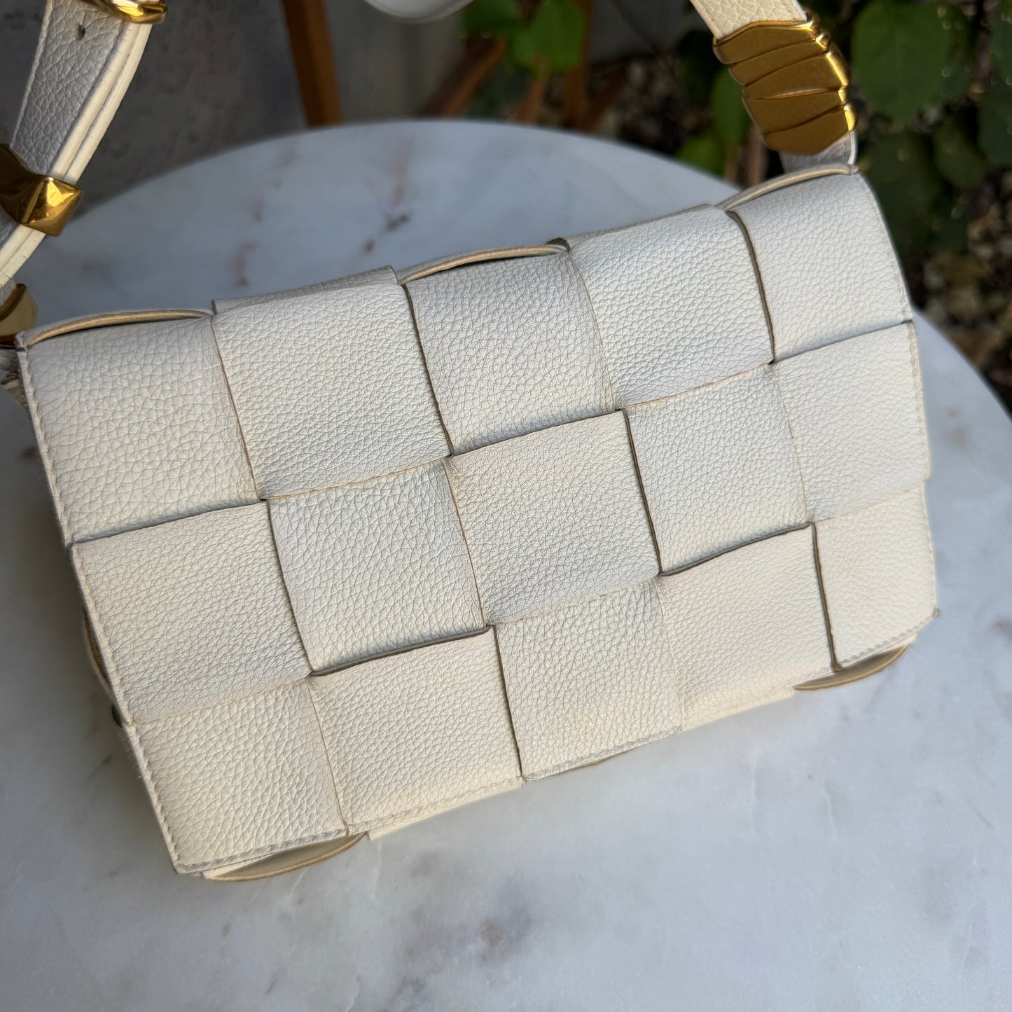 Bottega Veneta Grained Calfskin Maxi Intrecciato Cassette Crossbody