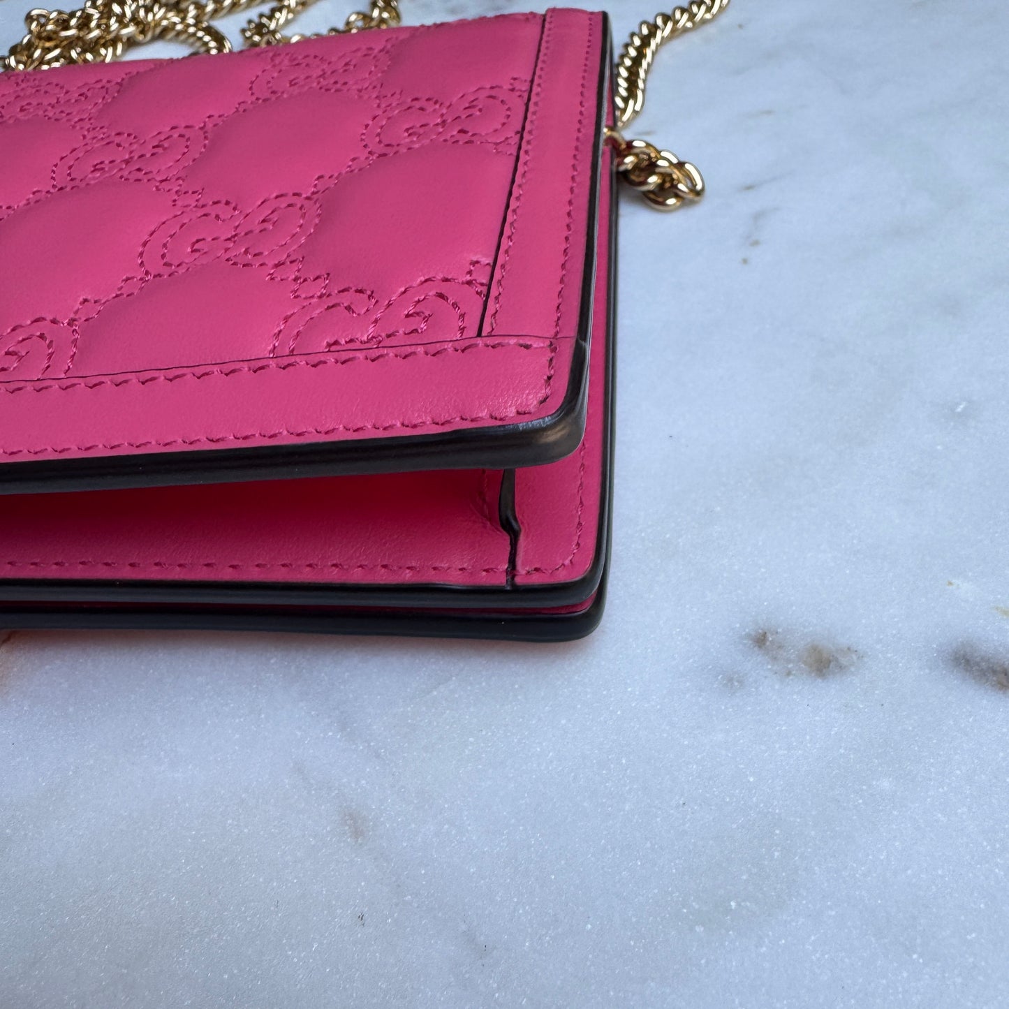 Gucci GG Matelassé Chain Wallet WOC Crossbody