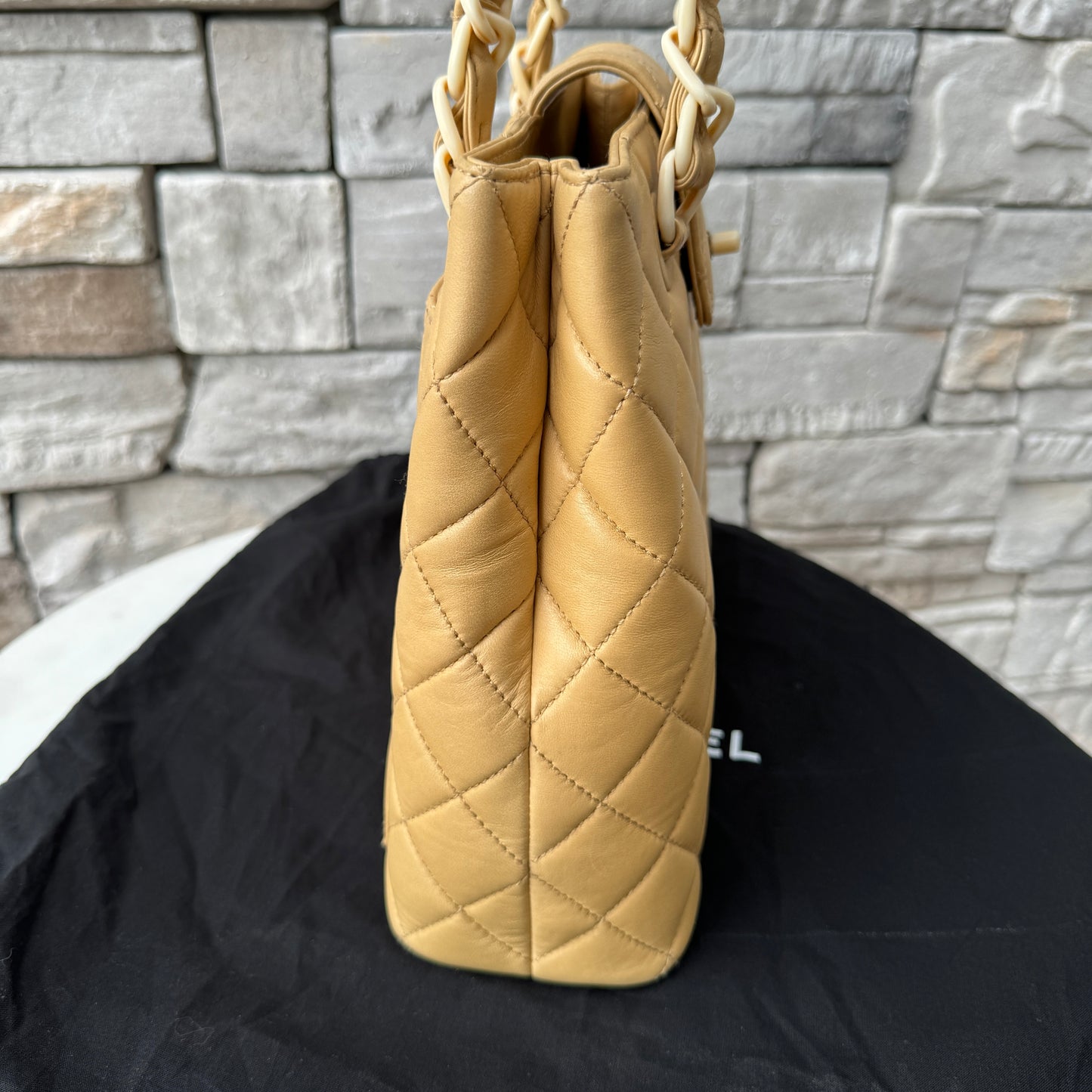 Chanel Vintage Quilted Lambskin and Resin Chain Shoulder Bag