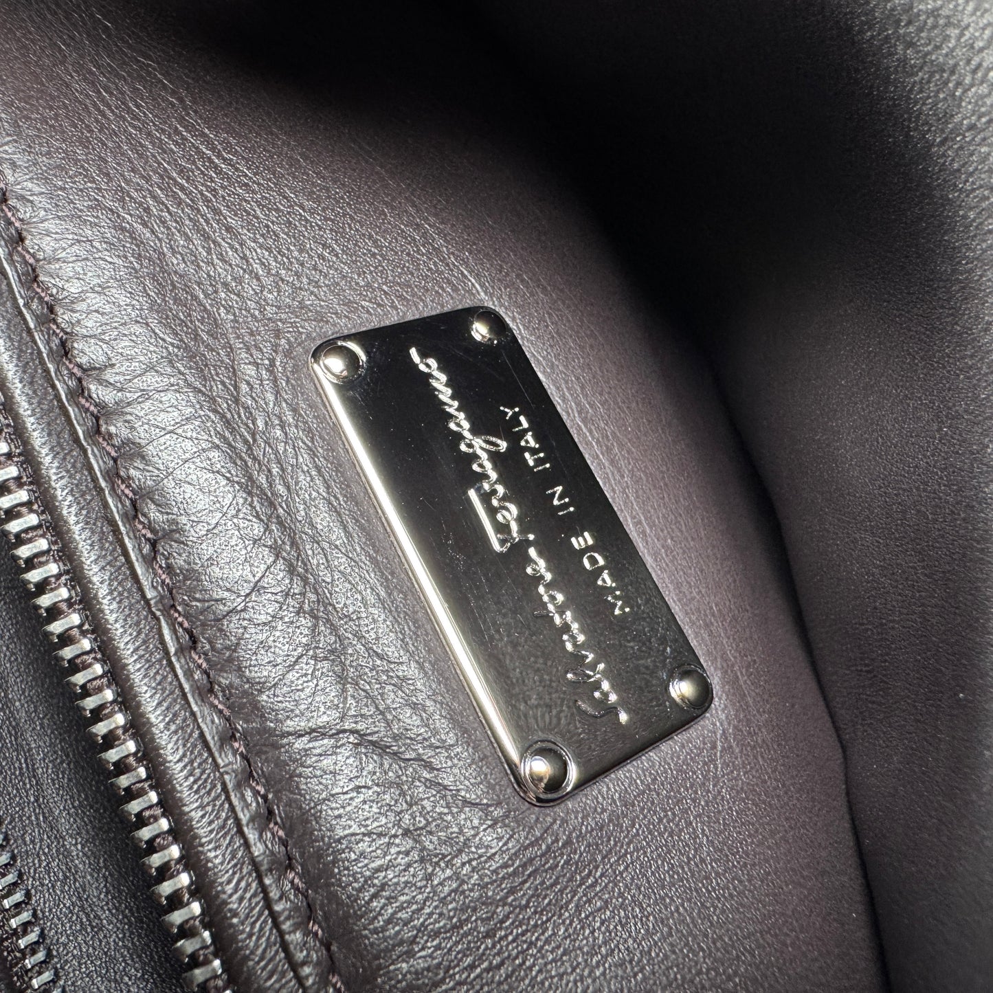 Ferragamo Suede and Python Shoulder Bag