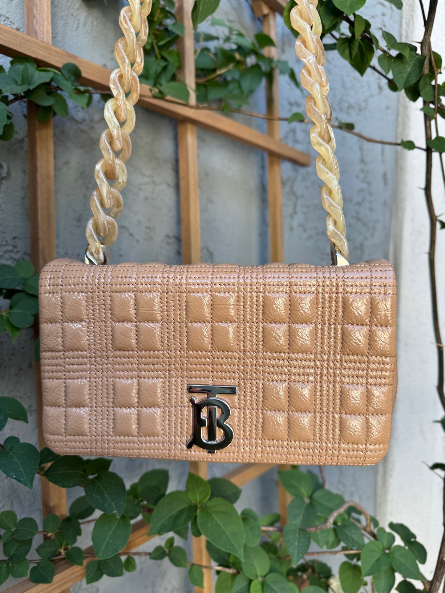 Burberry Lola Small Patent Leather Resin Shoulder Bag