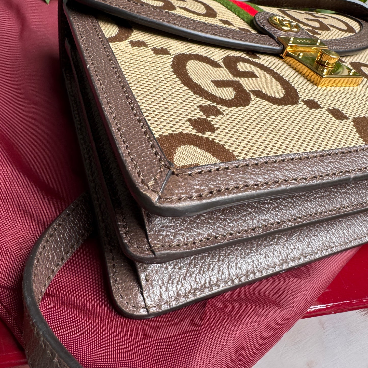 Gucci Ophidia Jumbo Monogram Top Handle Crossbody