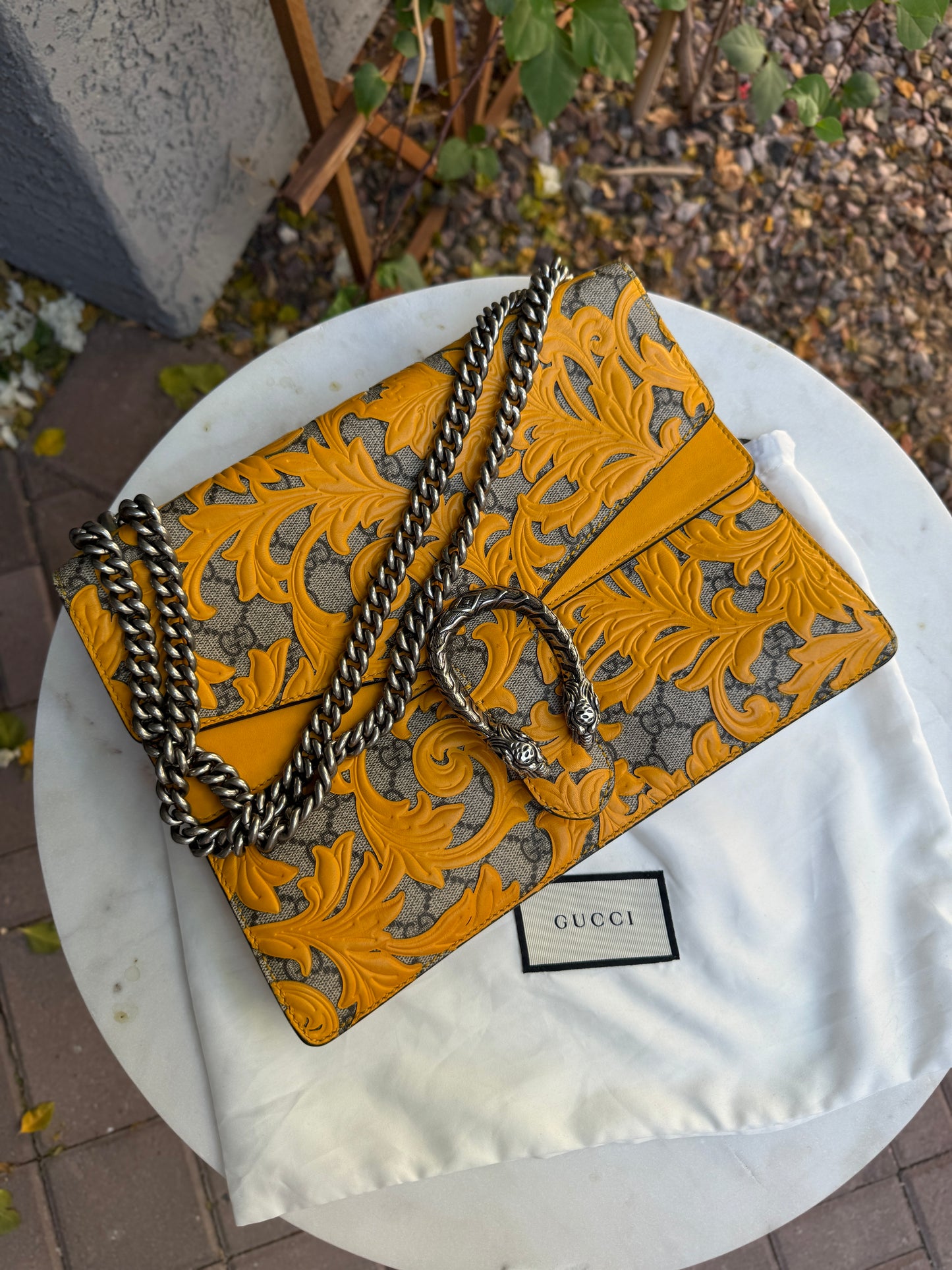 Gucci GG Supreme Arabesque Medium Dionysus Shoulder Bag