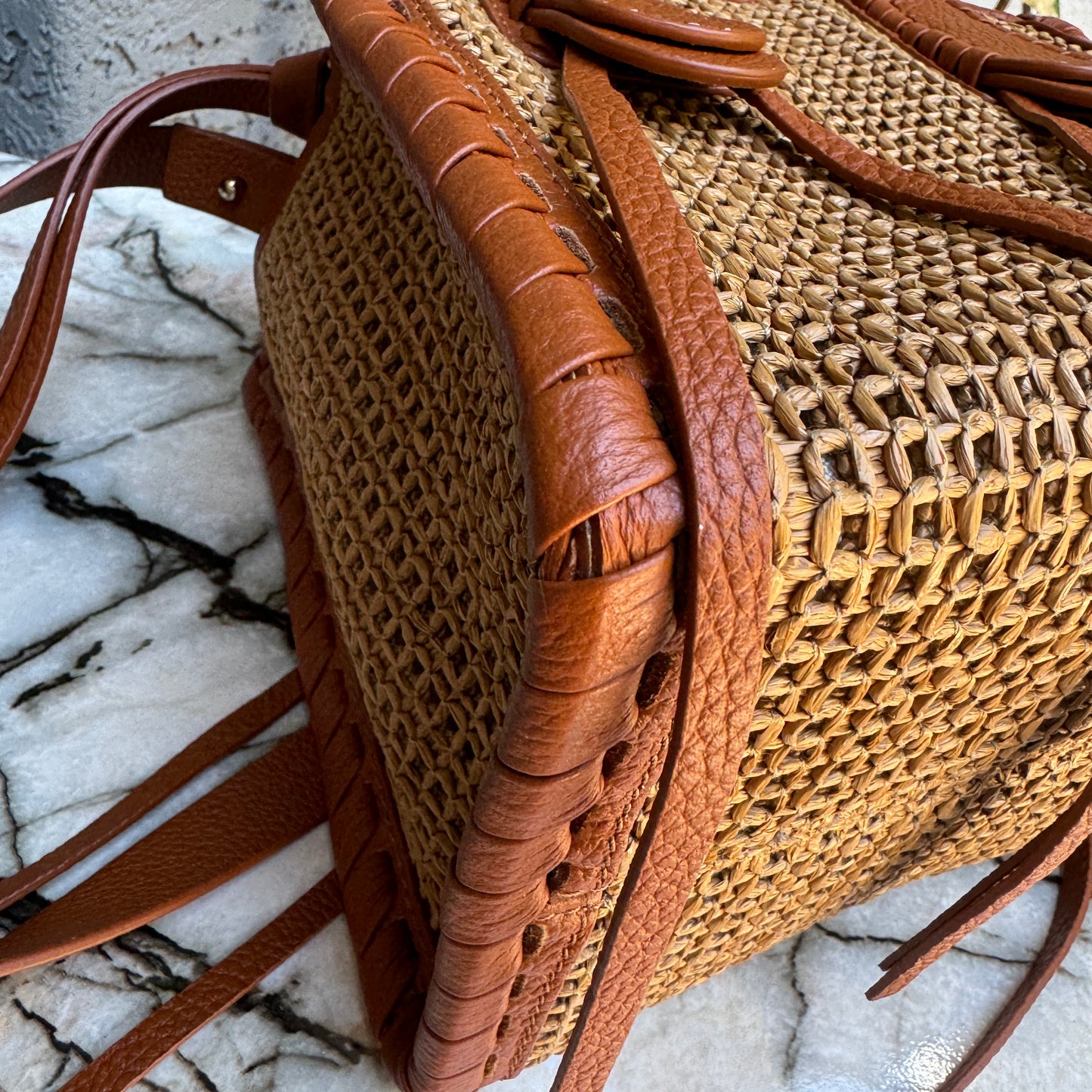 Chloé Mony Small Raffia Tote Crossbody