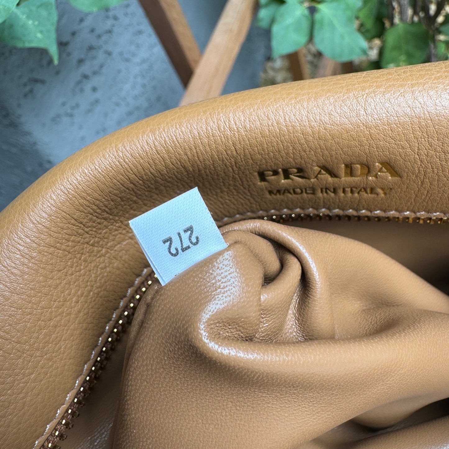 Prada Doux Extra Large Caramel Leather Shoulder Bag