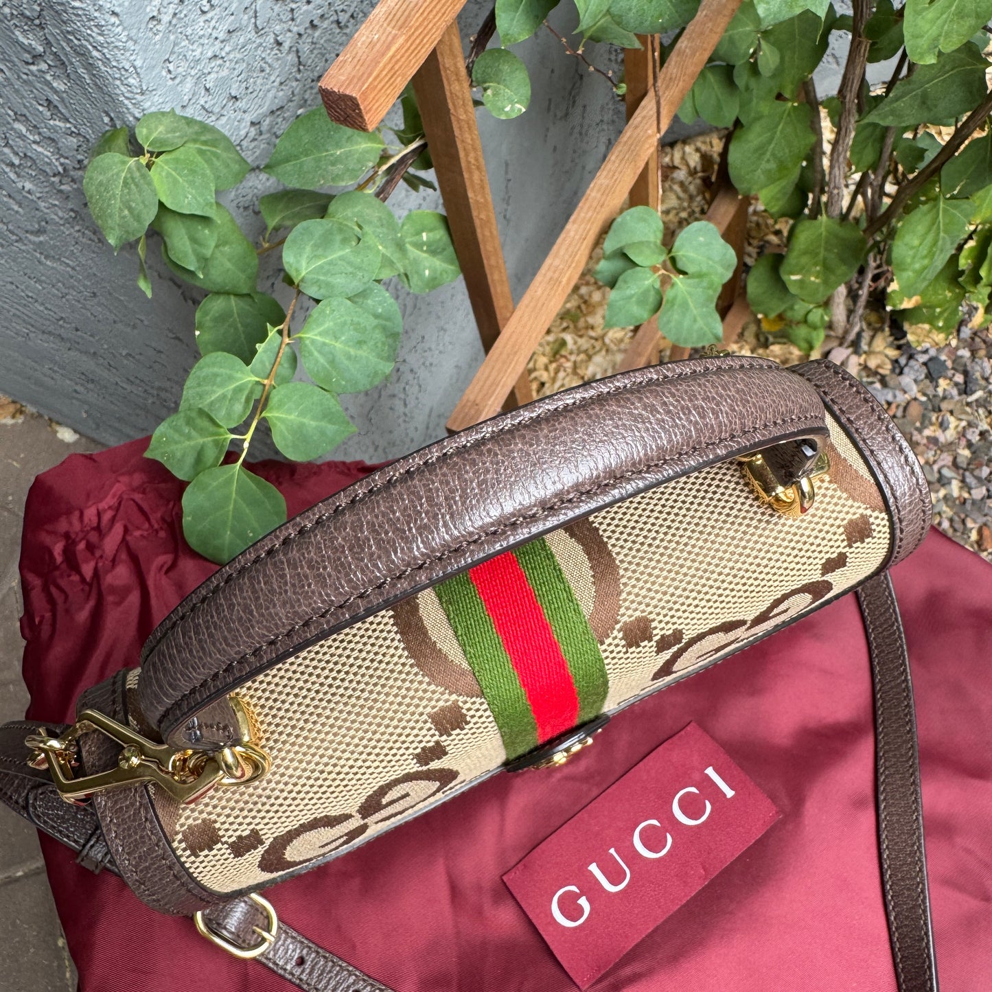 Gucci Ophidia Jumbo Monogram Top Handle Crossbody