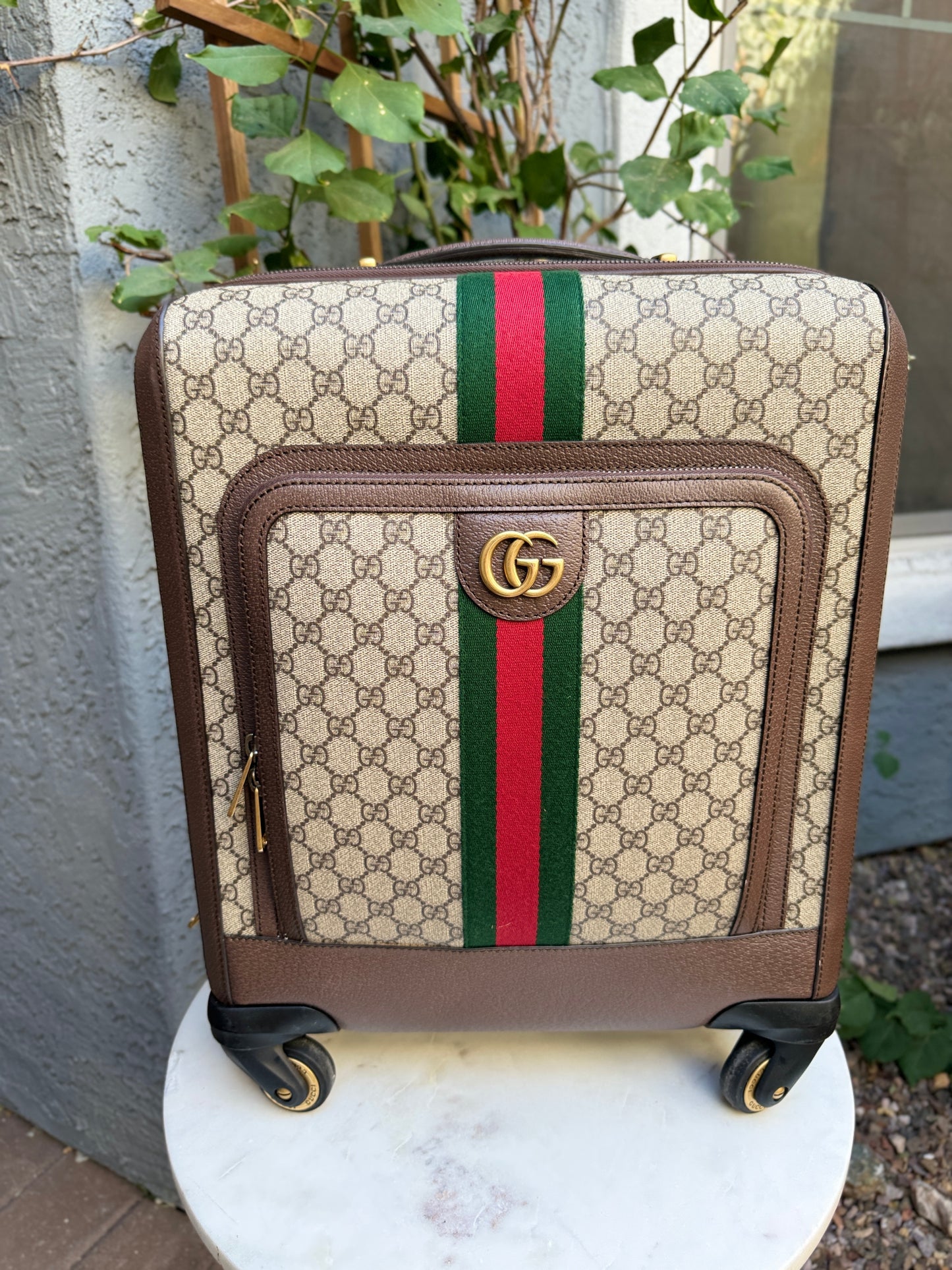 Gucci Savoy Small Monogram Trolley Suitcase