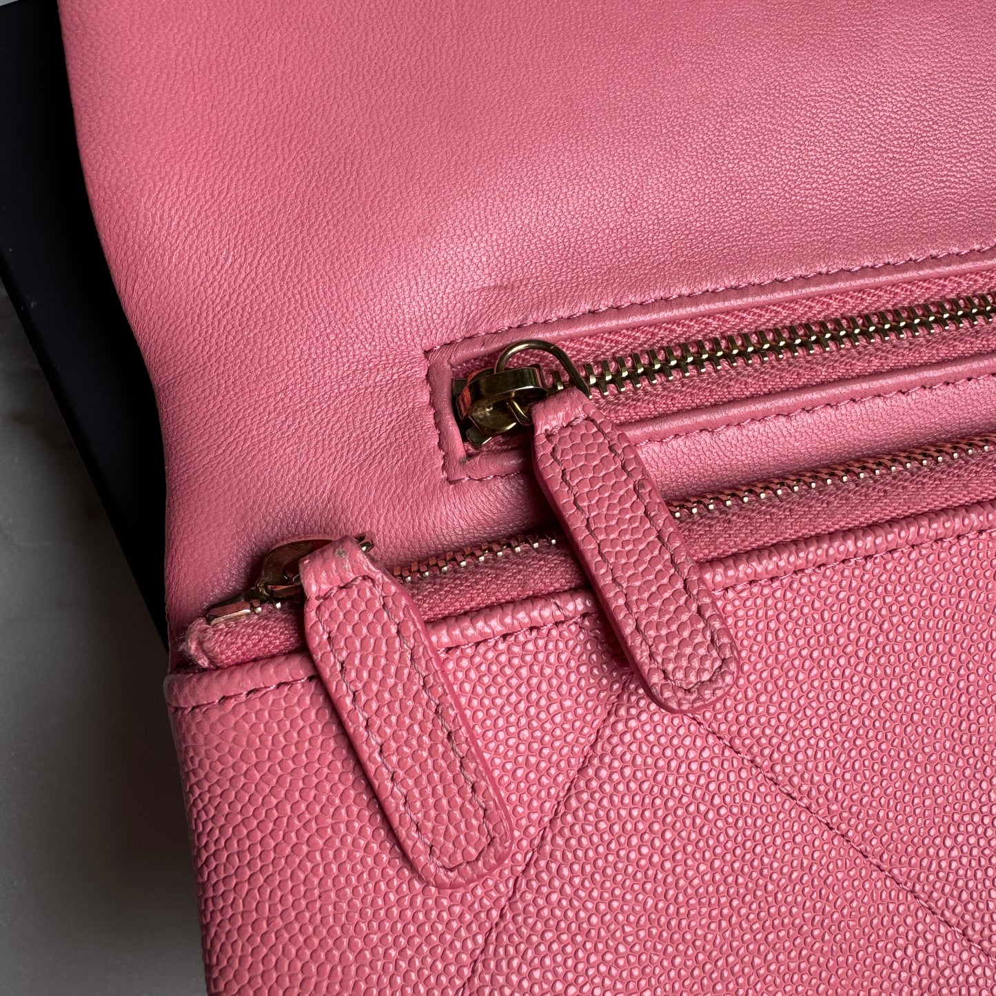 Chanel A Real Catch Caviar Leather Clutch