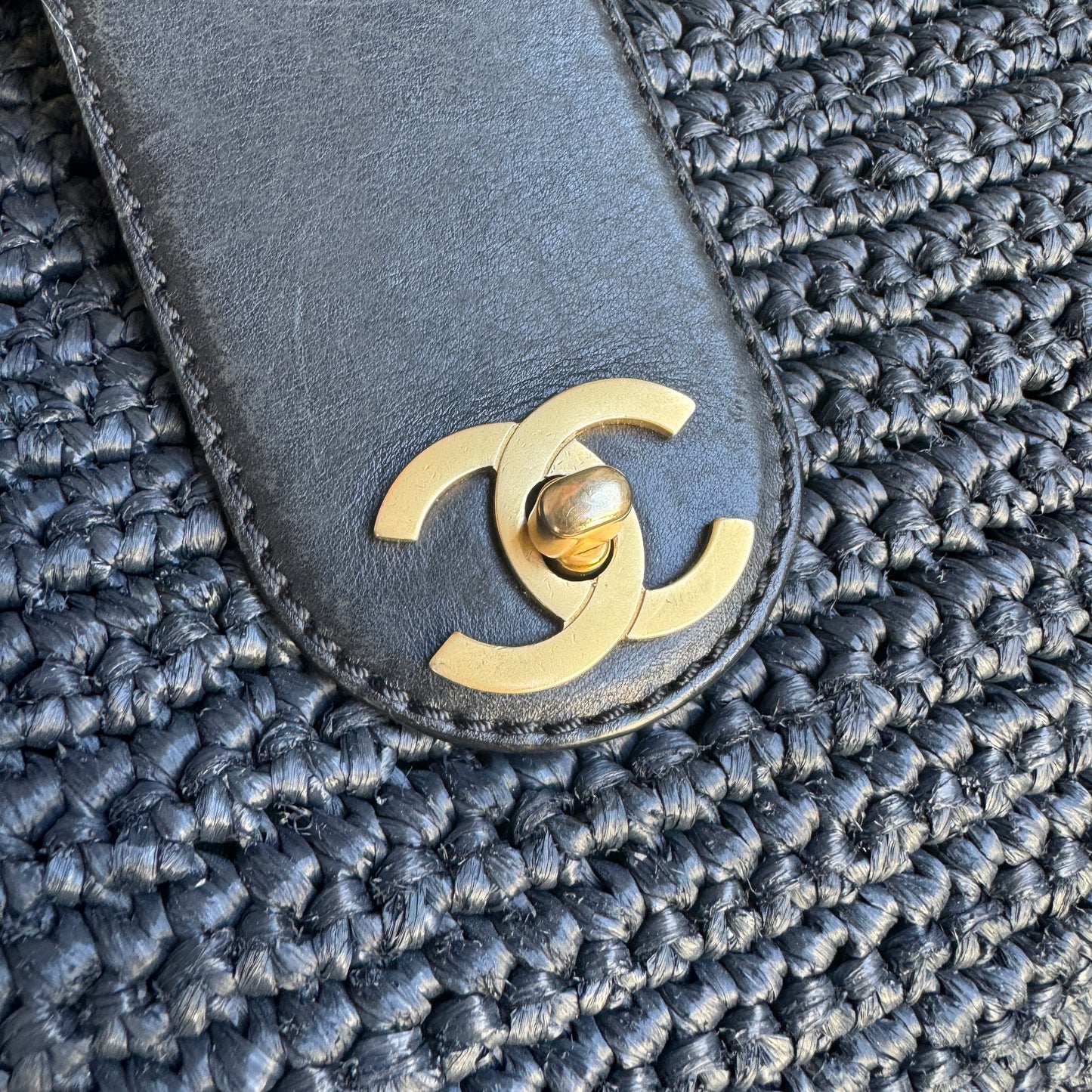 Chanel Raffia Chain Tote