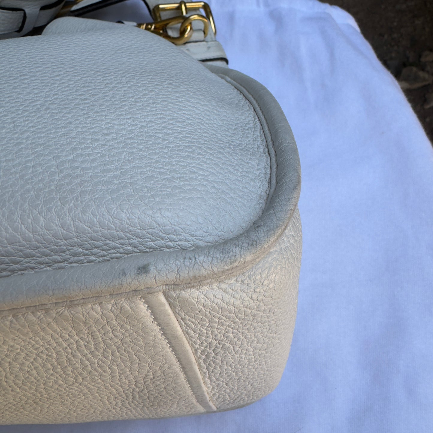 Prada Vitello Daino Phenix Nylon Web Stripe Crossbody