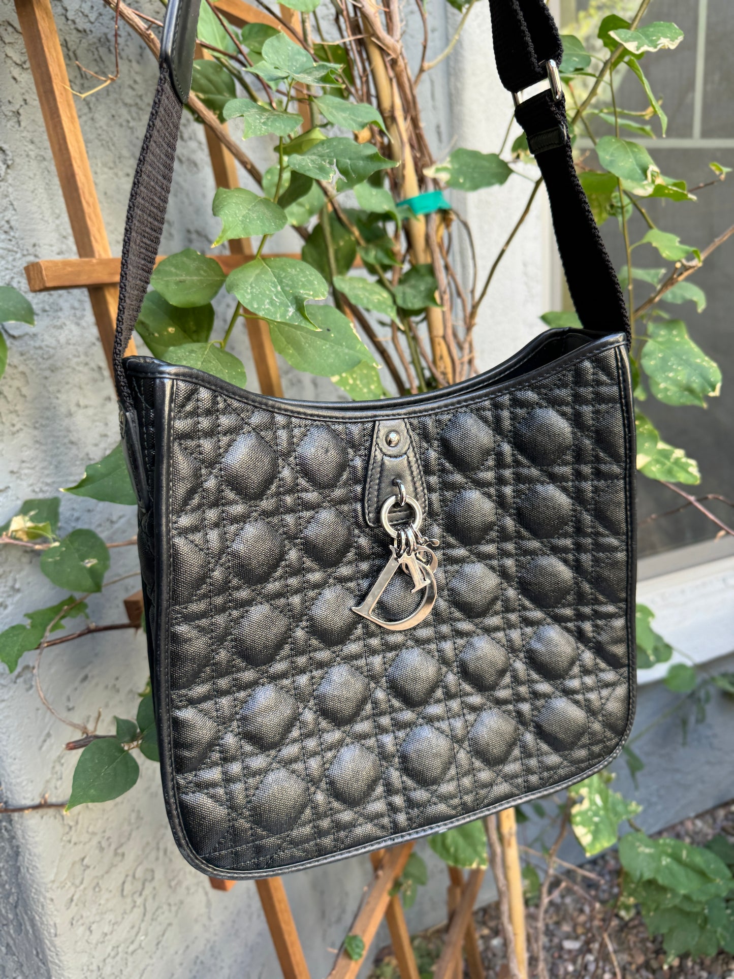 Christian Dior Panarea Cannage Quilt Canvas Crossbody
