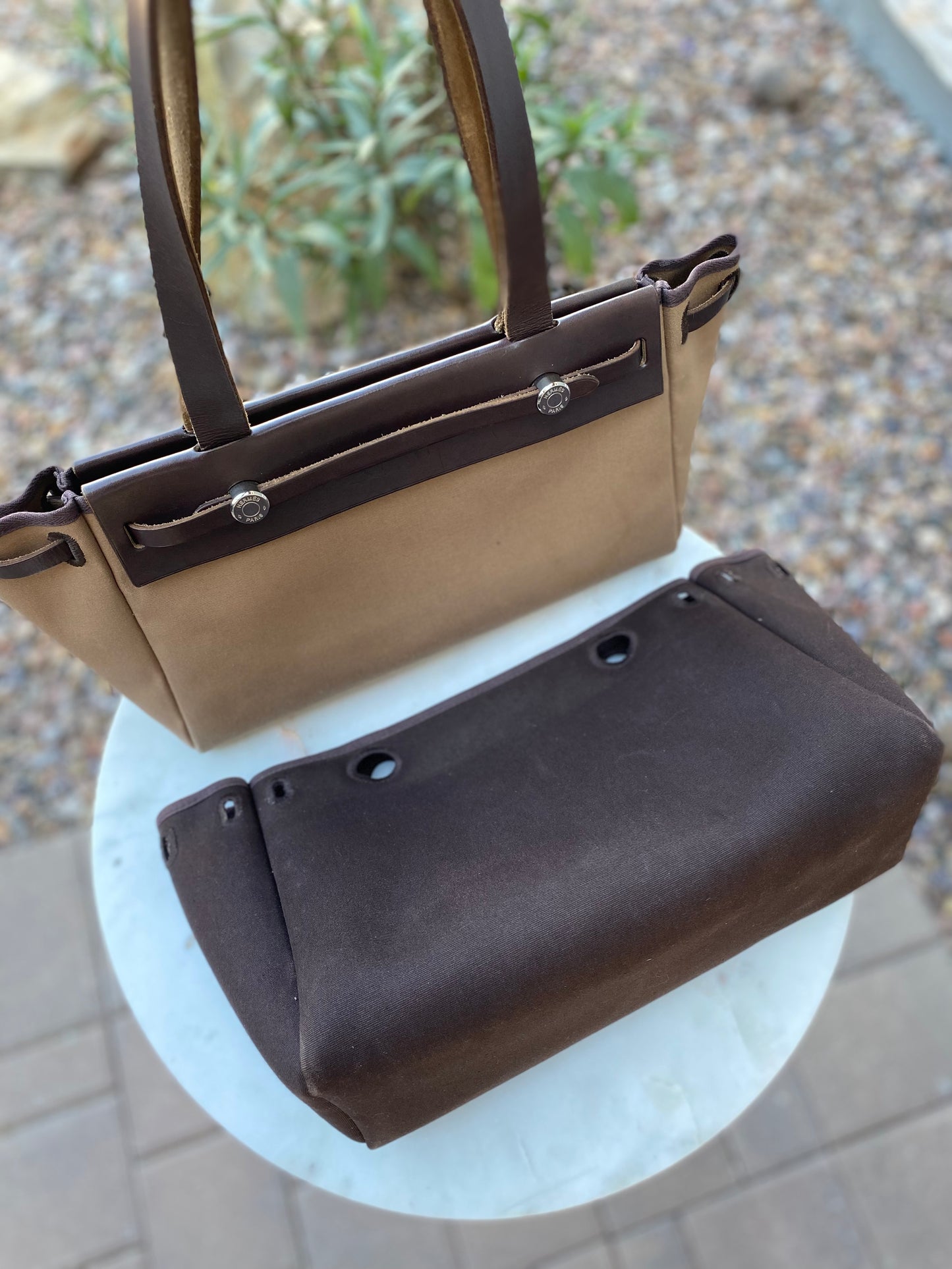Hermès Herbag Toile Cabas PM Shoulder Bag