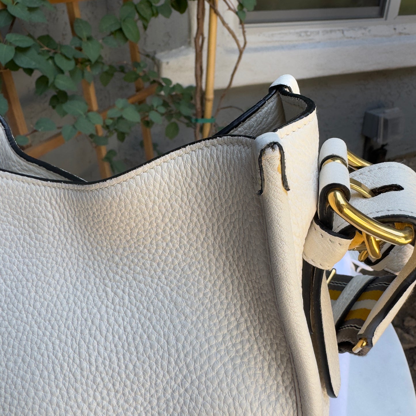 Prada Vitello Daino Phenix Nylon Web Stripe Crossbody