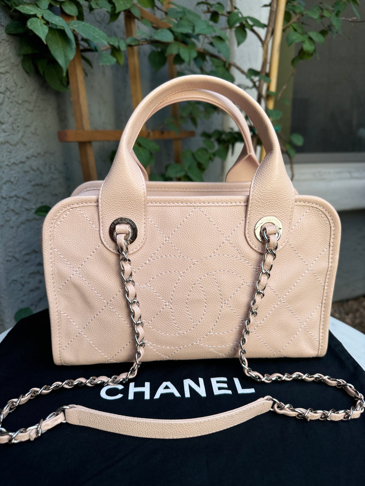 Chanel Small Deauville Caviar Bowling Bag