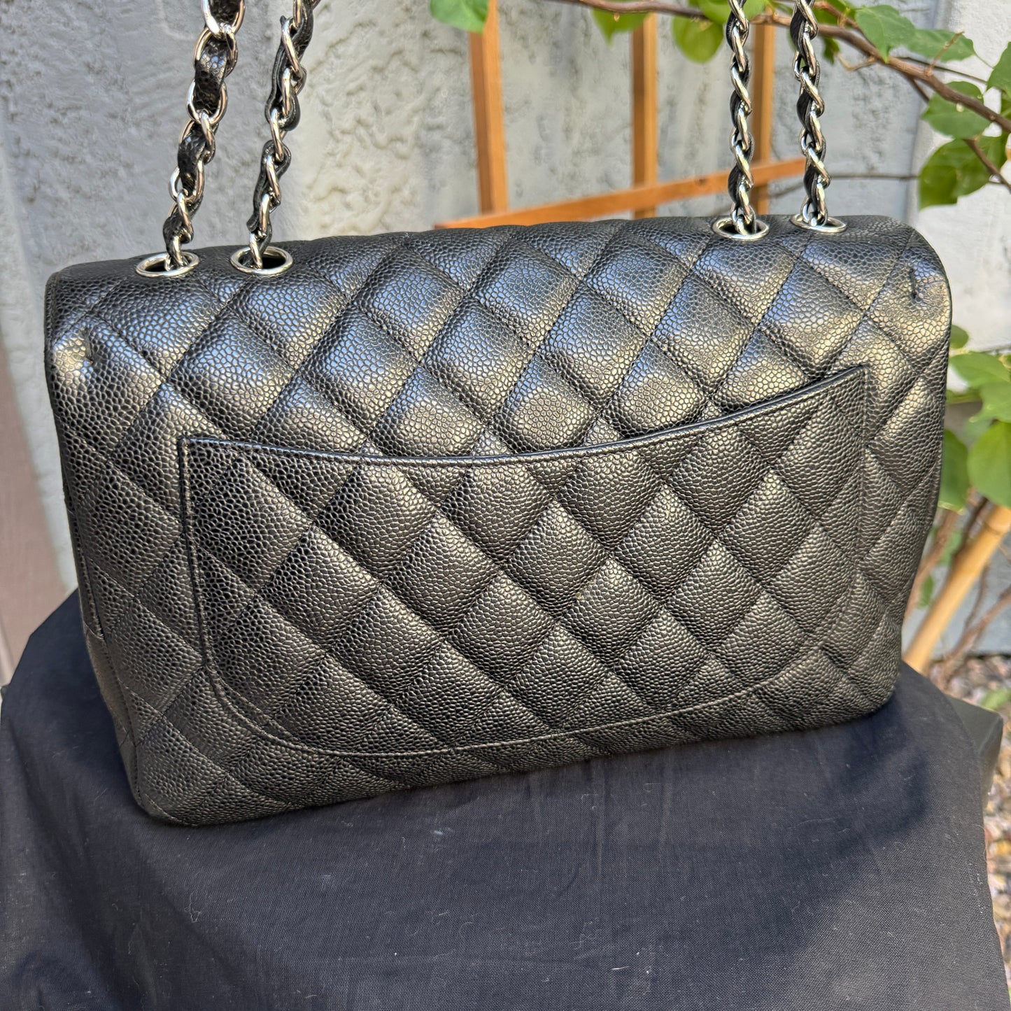 Chanel Caviar Leather Jumbo Single Flap Shoulder Bag