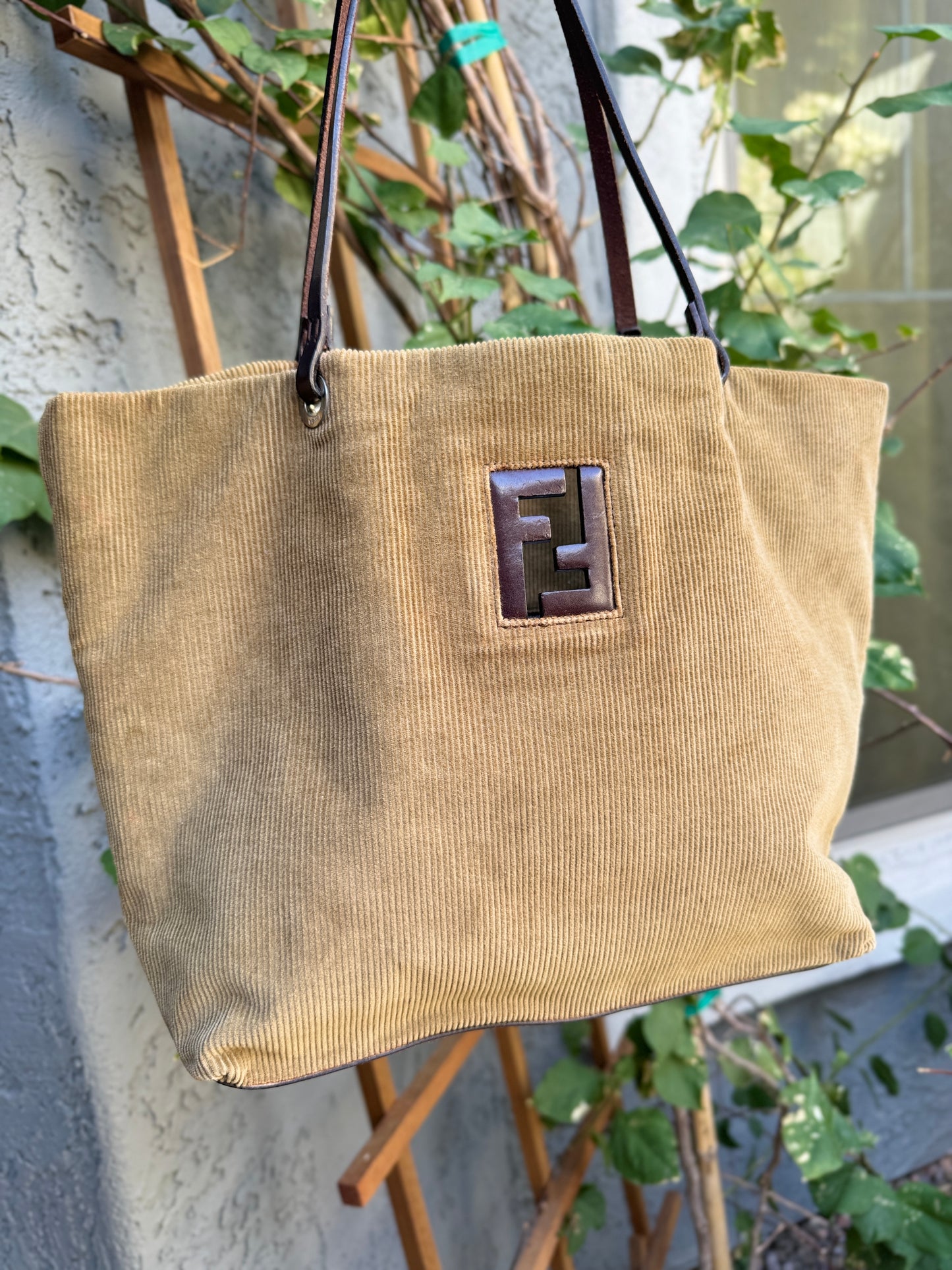 Fendi Vintage Corduroy Tote