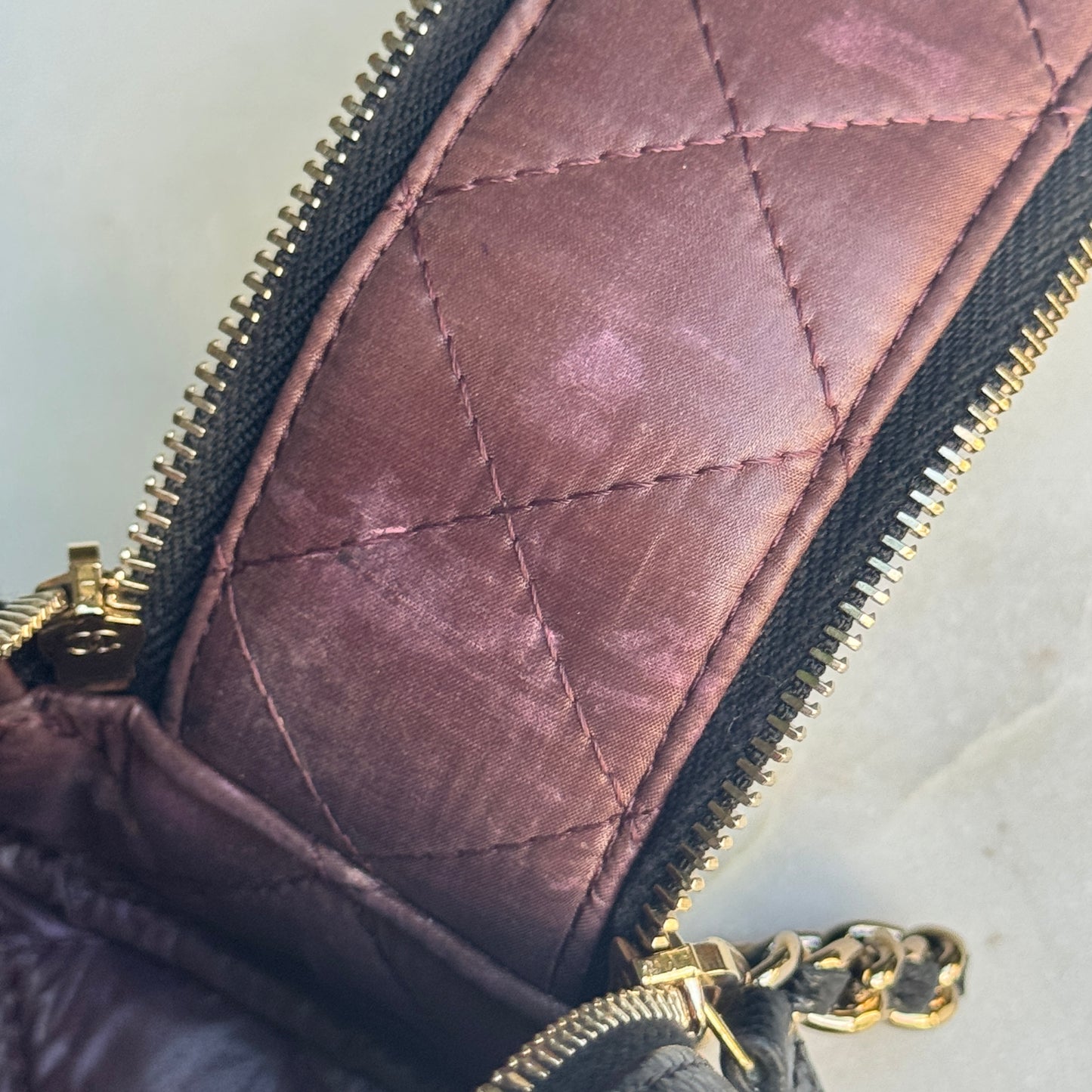 Chanel Double Zip Caviar Leather Cosmetic Bag