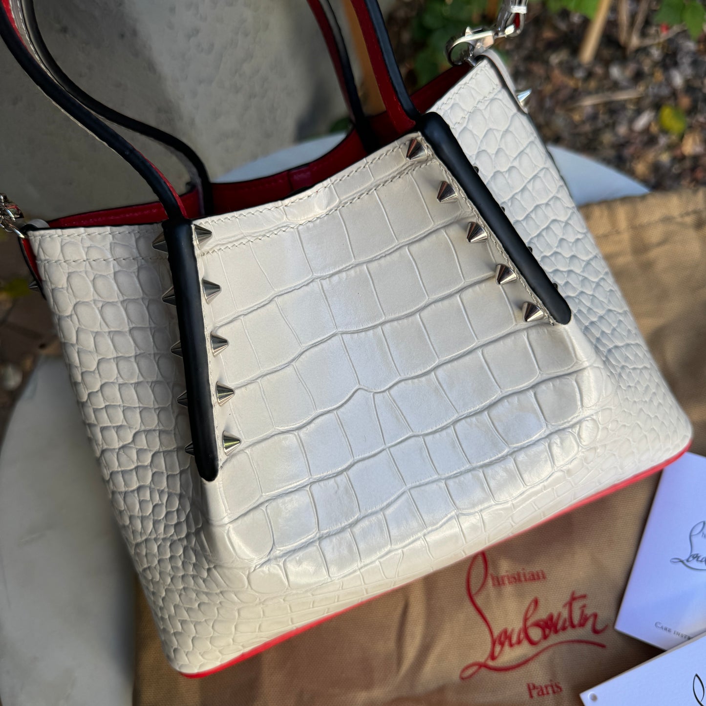 Christian Louboutin Mini Cabarock Embossed Croc Crossbody