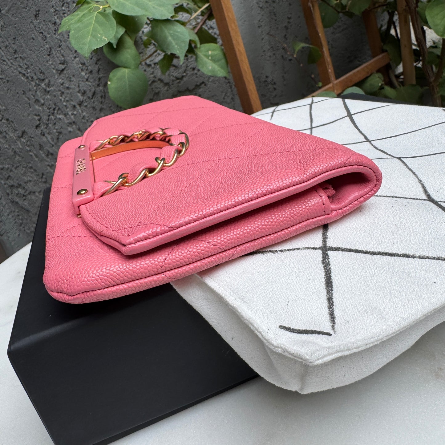 Chanel A Real Catch Caviar Leather Clutch