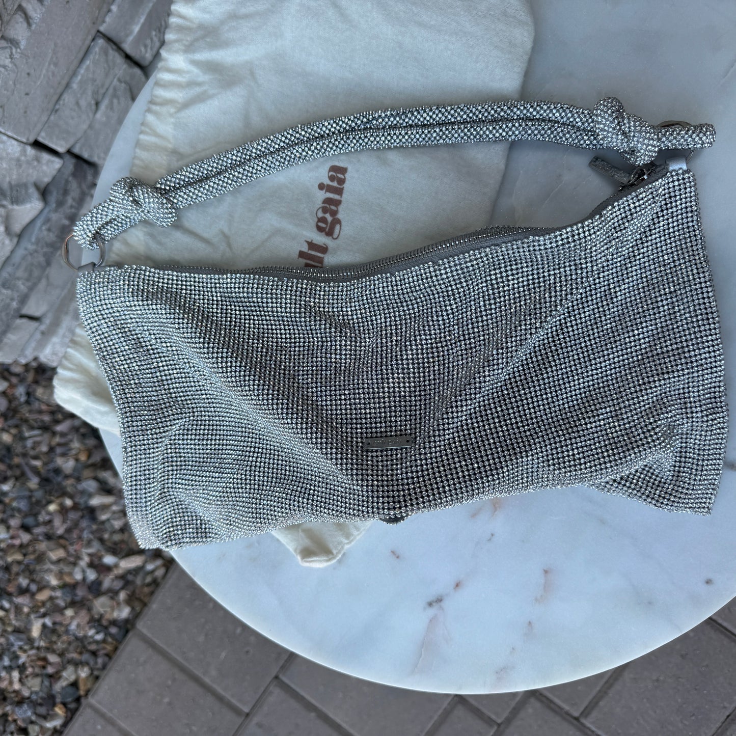 Cult Gaia Hera Rhinestone Shoulder Bag