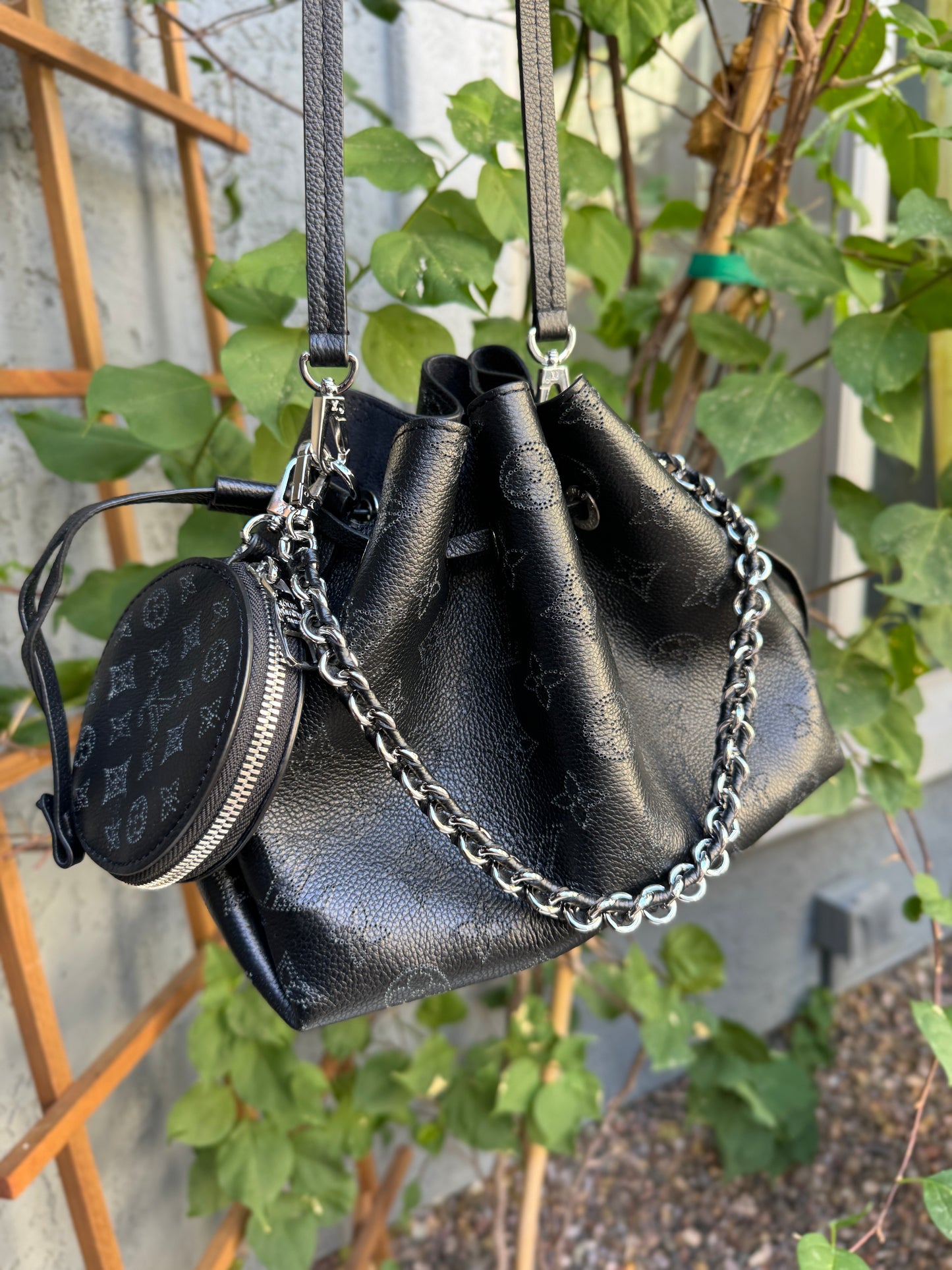 Louis Vuitton Bella Perforated Mahina Monogram Calf Leather Bucket Bag