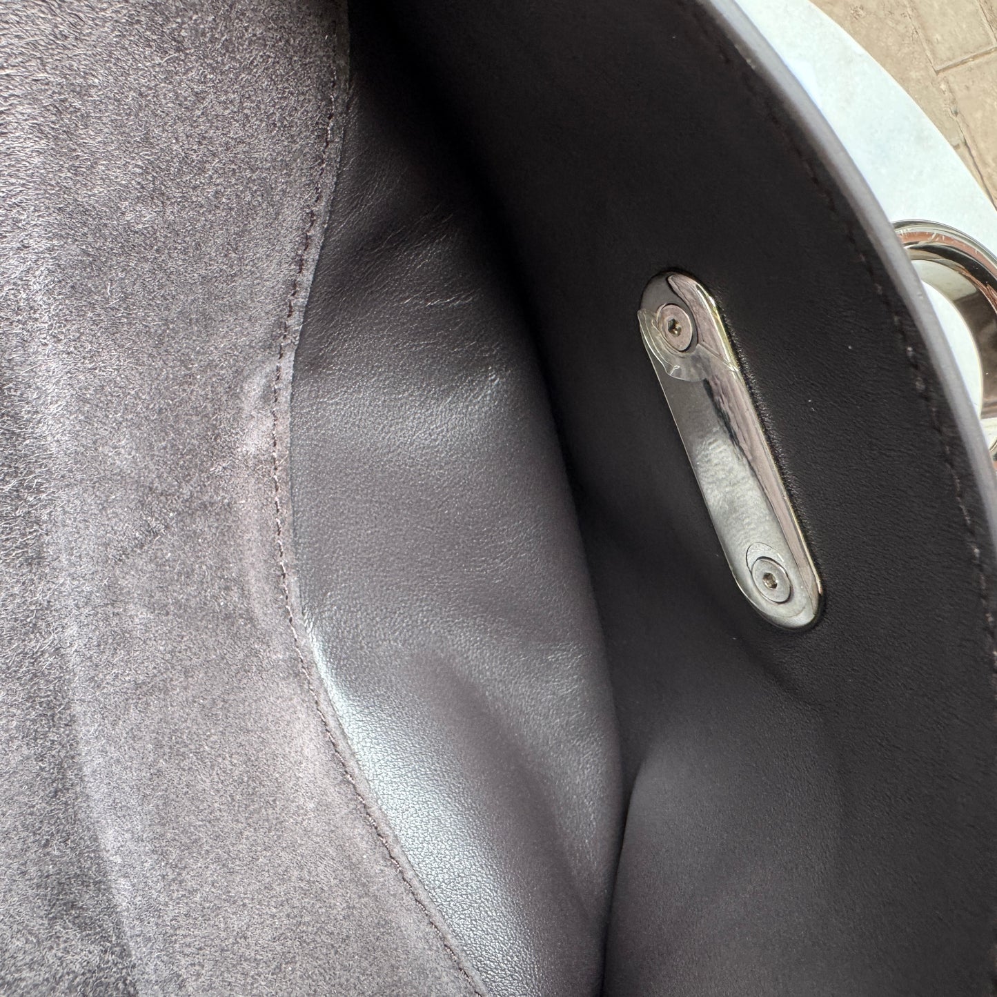 Ferragamo Suede and Python Shoulder Bag