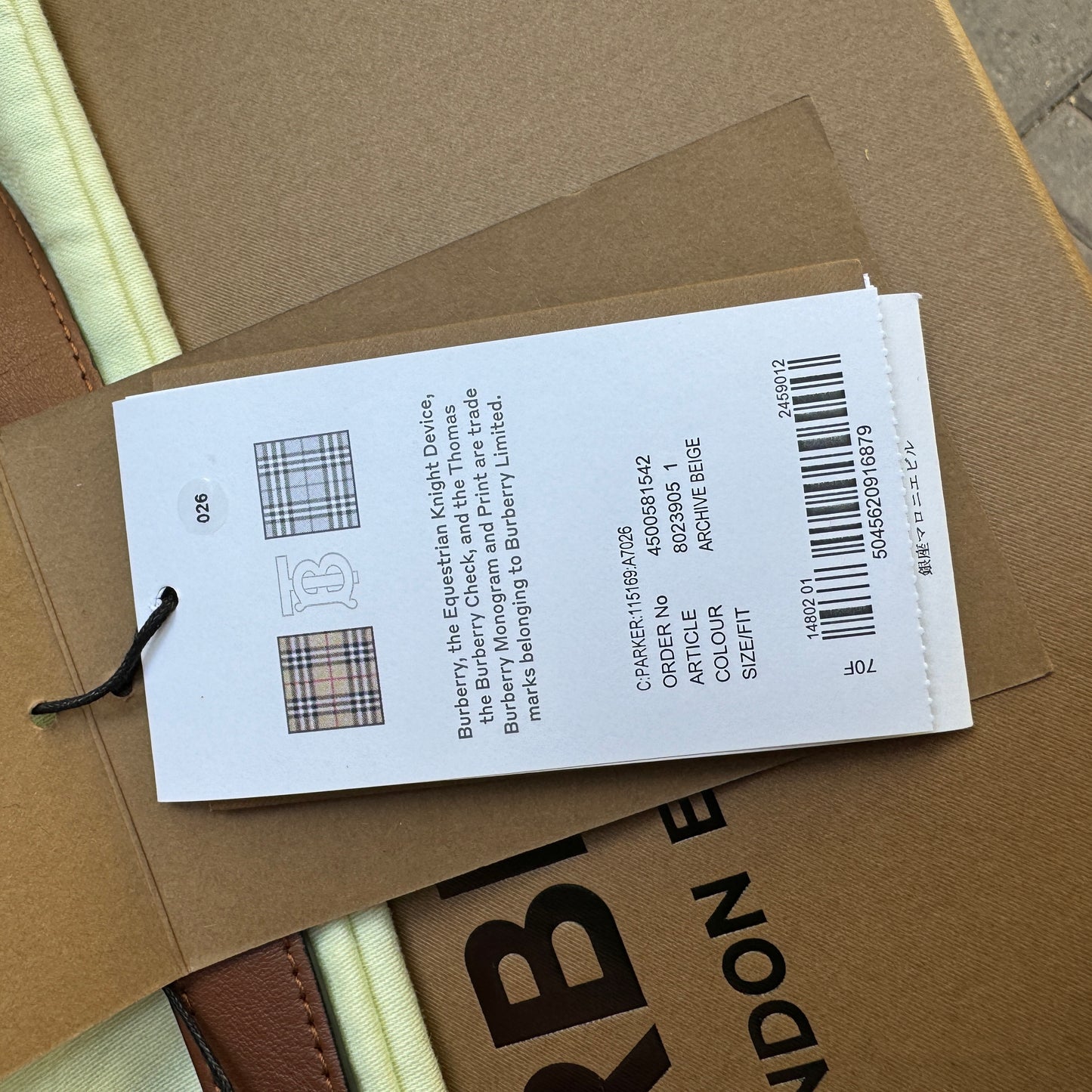 Burberry Parker Vintage Check Diaper Bag