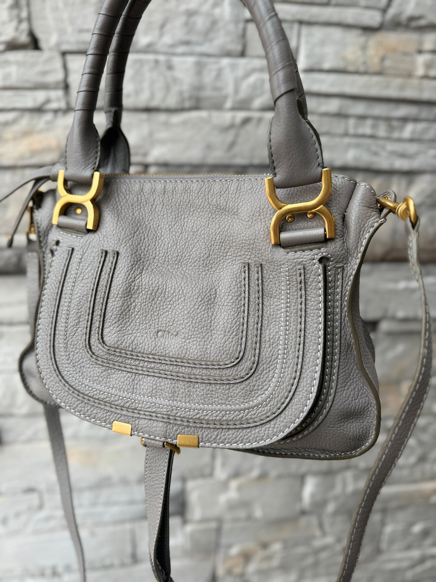 Chloé Small Marcie Double Carry Leather Crossbody