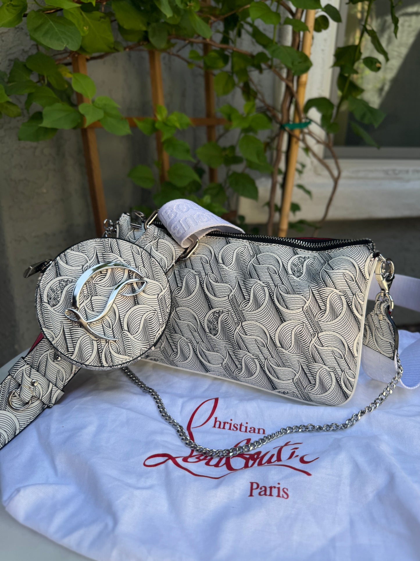 Christian Louboutin Loubila Hybrid Monogram Pouch Crossbody