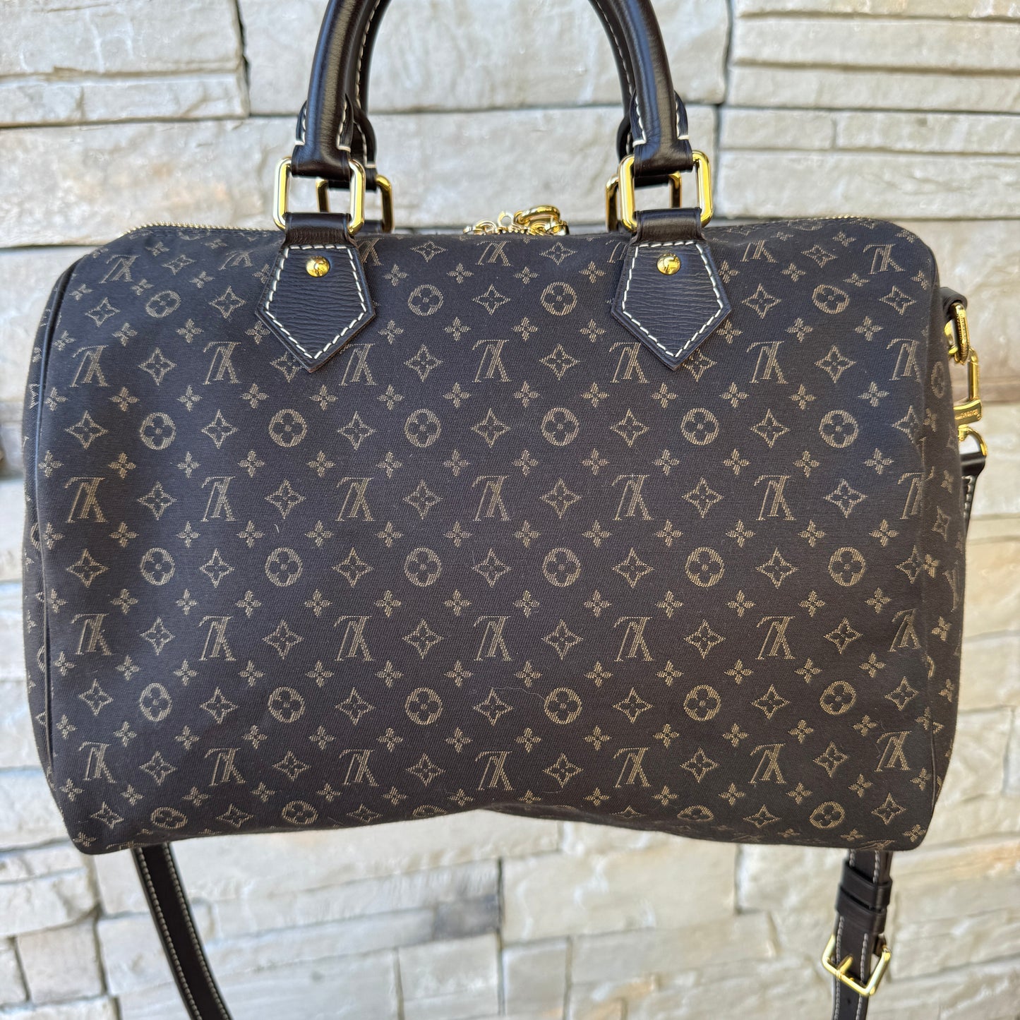 Louis Vuitton Monogram Mini Lin Speedy Bandouliere 30